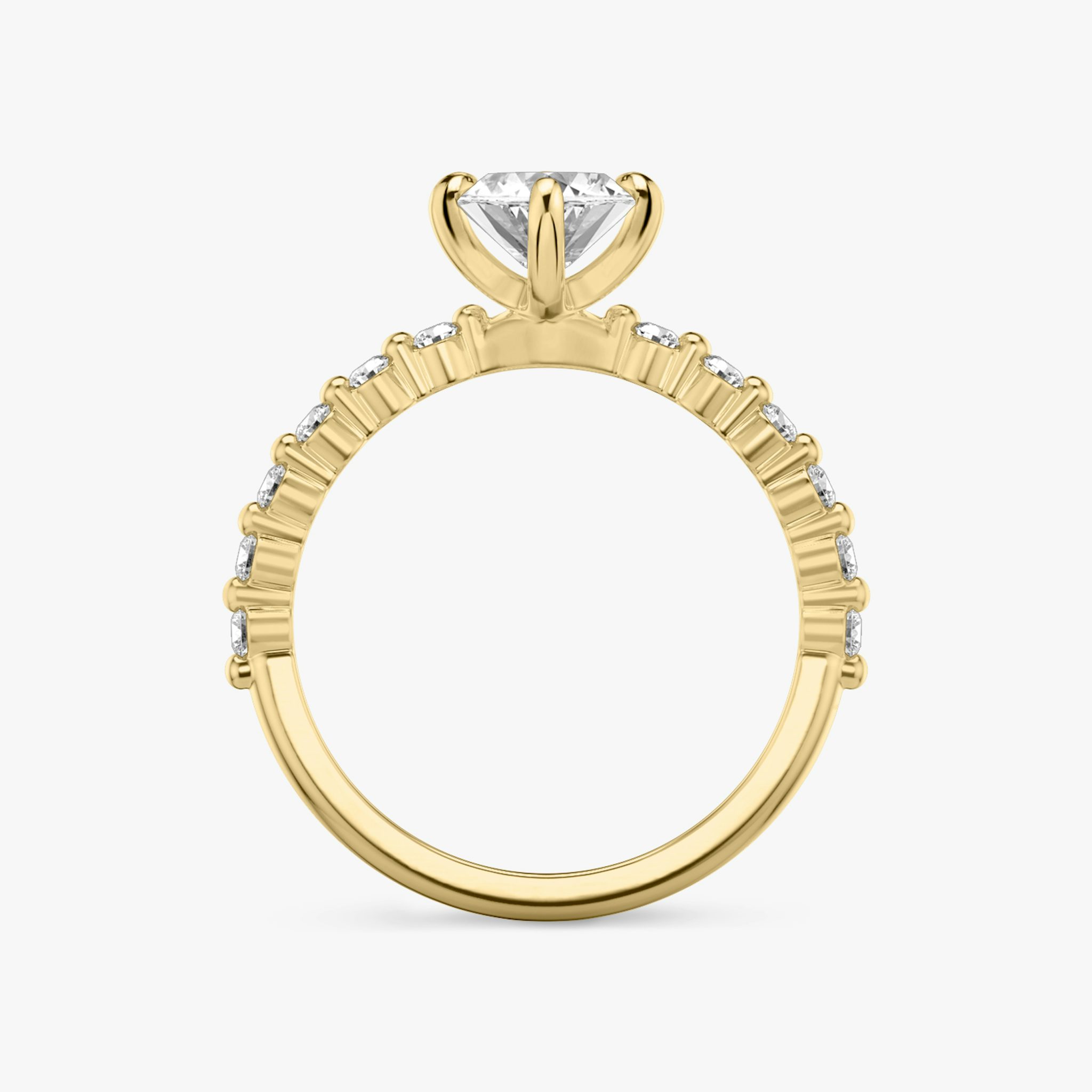 The Single Shared Prong | Marquise | 18k | Yellow Gold | bandAccent: Plain | bandStoneStyle: original | diamondOrientation: vertical | caratWeight: other