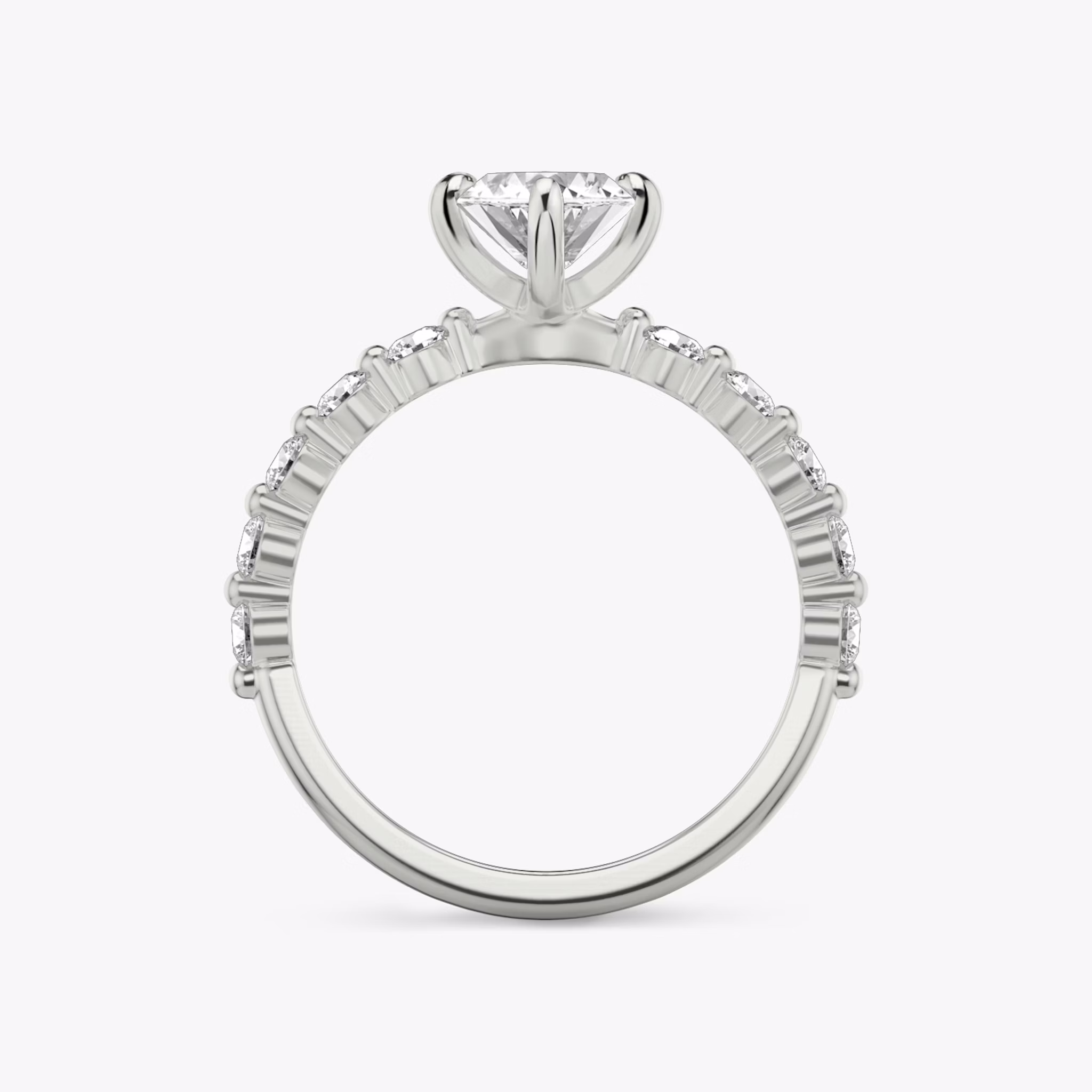 The Single Shared Prong | Marquise | 18k | White Gold | bandAccent: Plain | bandStoneStyle: large | diamondOrientation: vertical | caratWeight: other