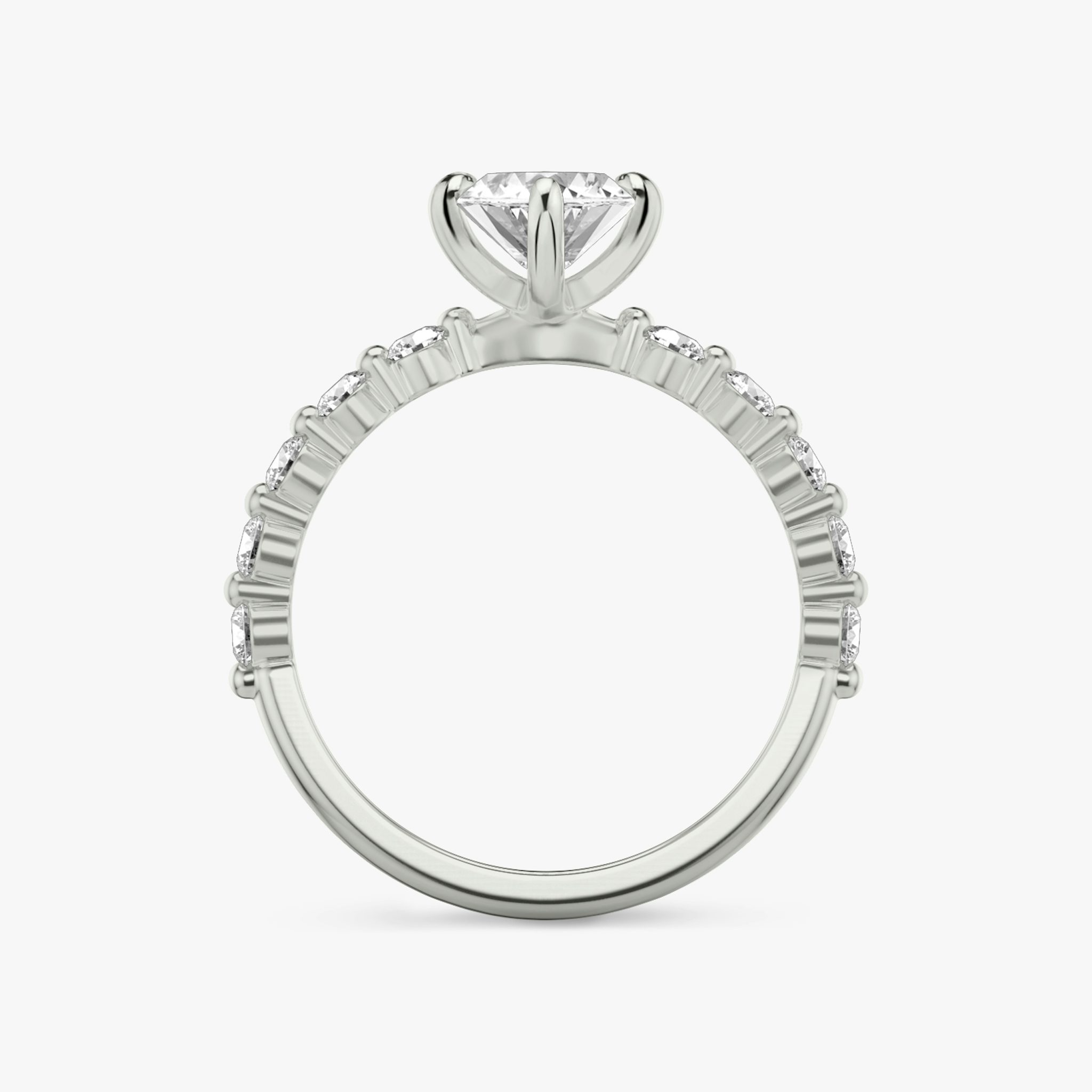 The Single Shared Prong | Marquise | 18k | White Gold | bandAccent: Plain | bandStoneStyle: large | diamondOrientation: vertical | caratWeight: other