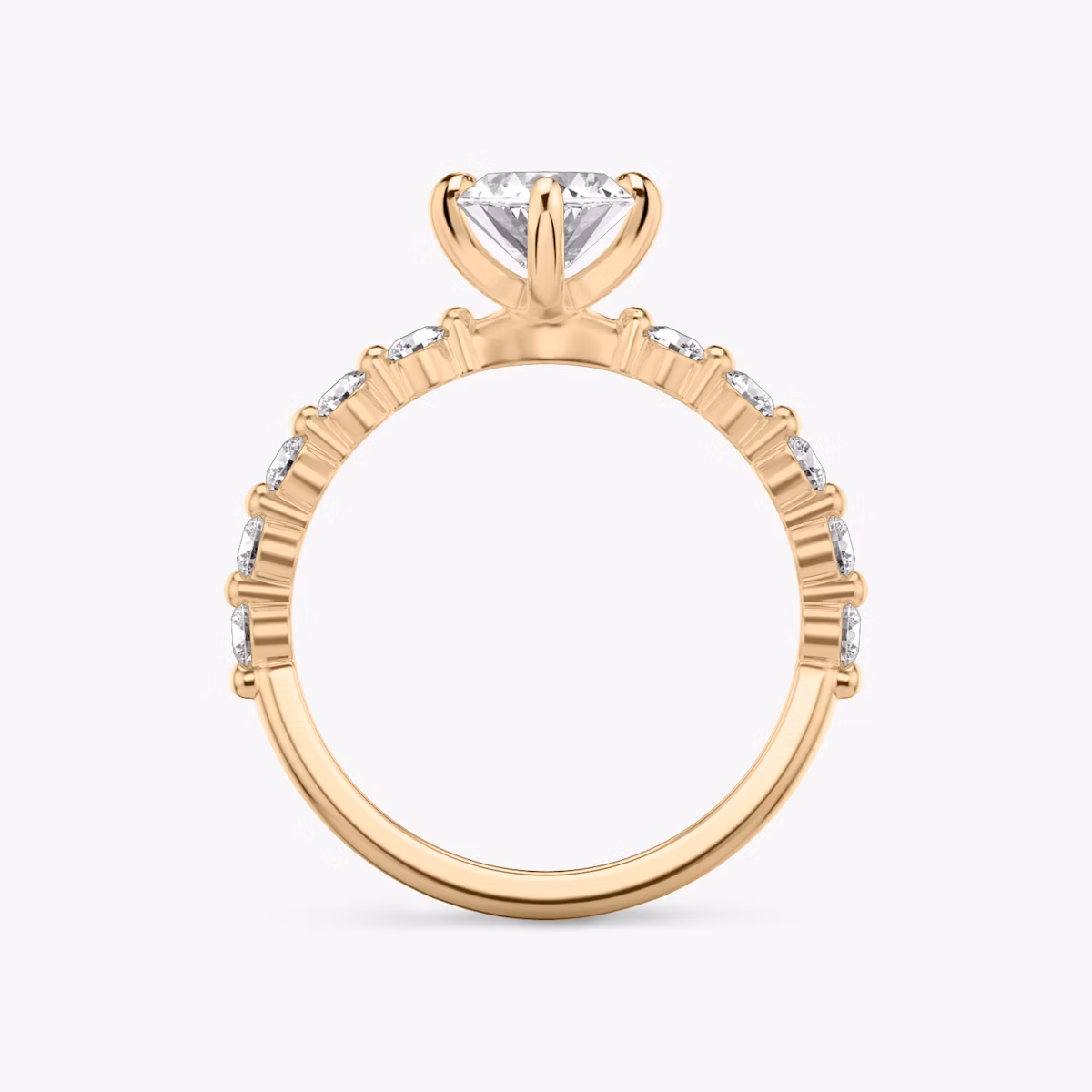 The Single Shared Prong | Marquise | 14k | Rose Gold | bandAccent: Plain | bandStoneStyle: large | diamondOrientation: vertical | caratWeight: other
