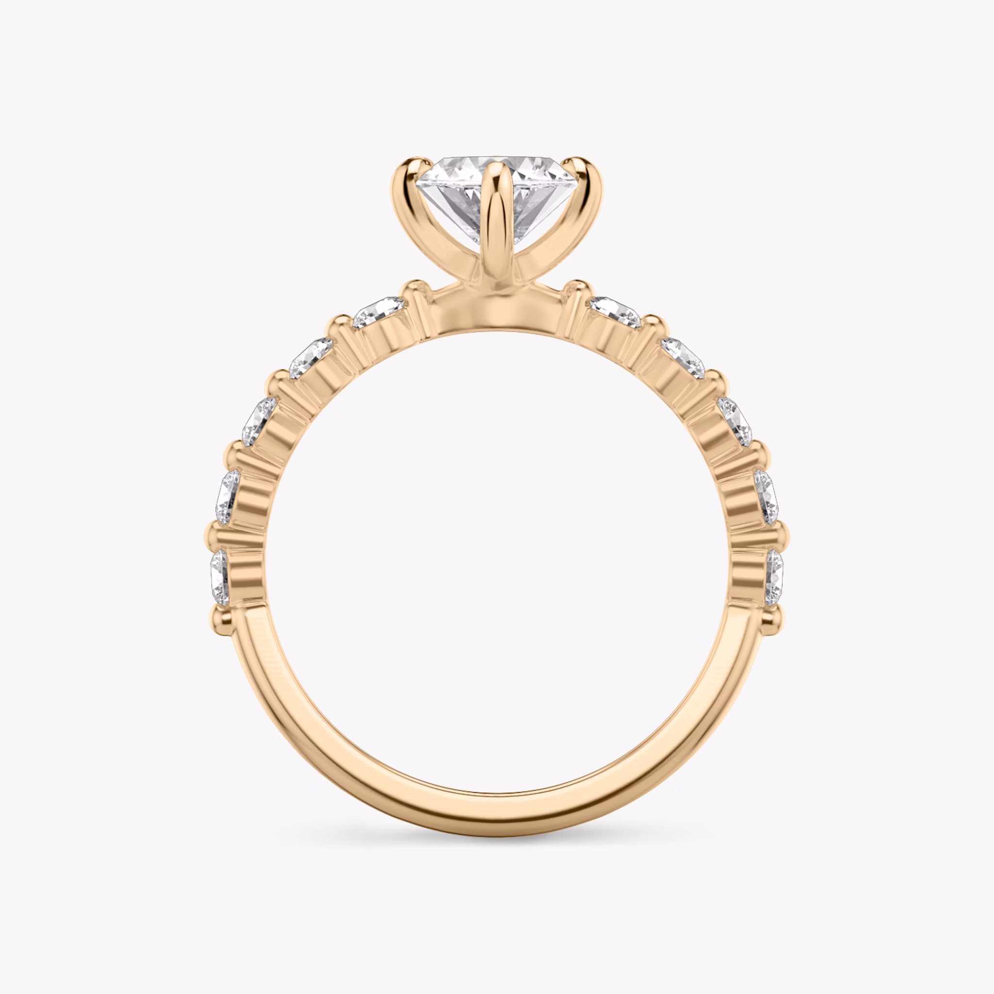 The Single Shared Prong | Marquise | 14k | Rose Gold | bandAccent: Plain | bandStoneStyle: large | diamondOrientation: vertical | caratWeight: other