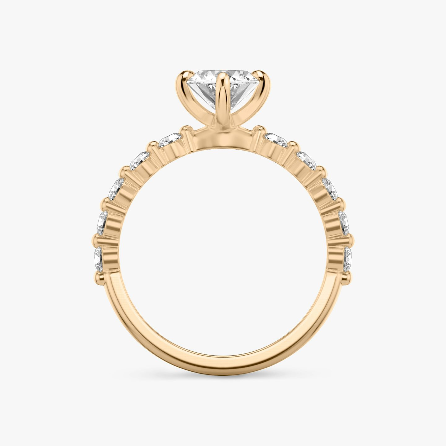 The Single Shared Prong | Marquise | 14k | Rose Gold | bandAccent: Plain | bandStoneStyle: large | diamondOrientation: vertical | caratWeight: other