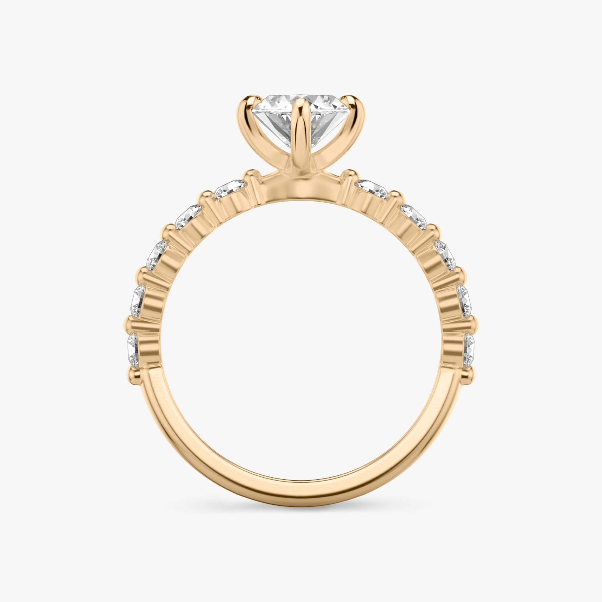 The Single Shared Prong | Marquise | 14k | Rose Gold | bandAccent: Plain | bandStoneStyle: large | diamondOrientation: vertical | caratWeight: other