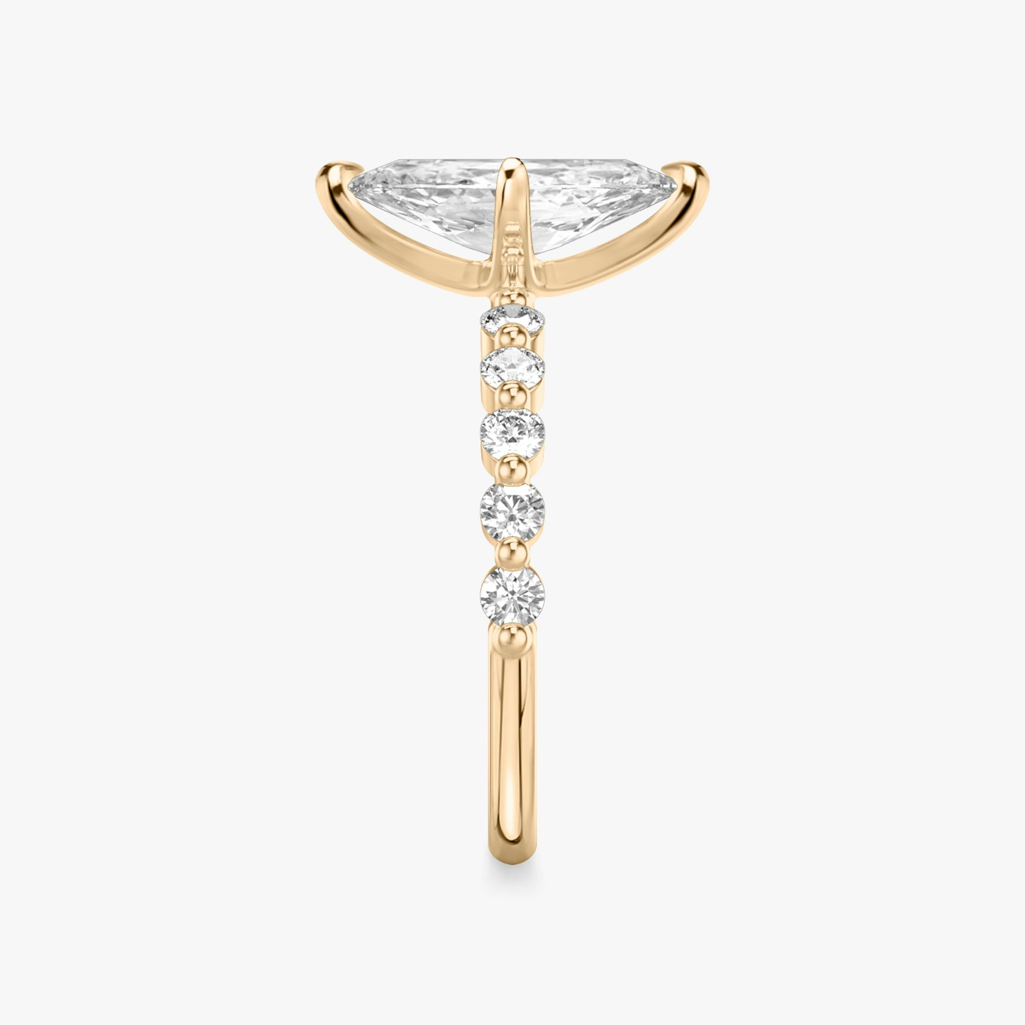 The Single Shared Prong | Marquise | 14k | Rose Gold | bandAccent: Plain | bandStoneStyle: large | diamondOrientation: vertical | caratWeight: other