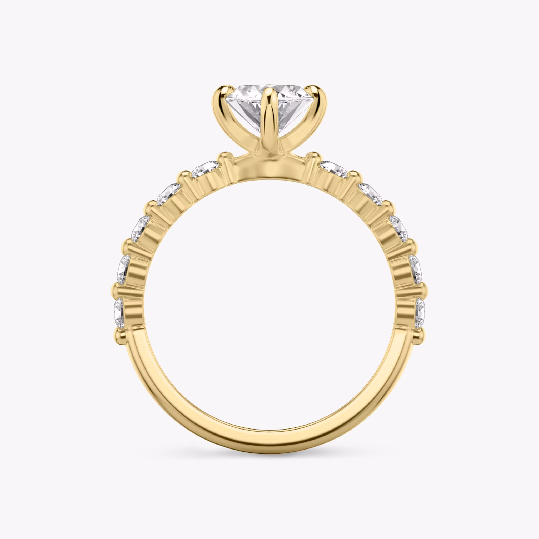 The Single Shared Prong | Marquise | 18k | Yellow Gold | bandAccent: Plain | bandStoneStyle: large | diamondOrientation: vertical | caratWeight: other