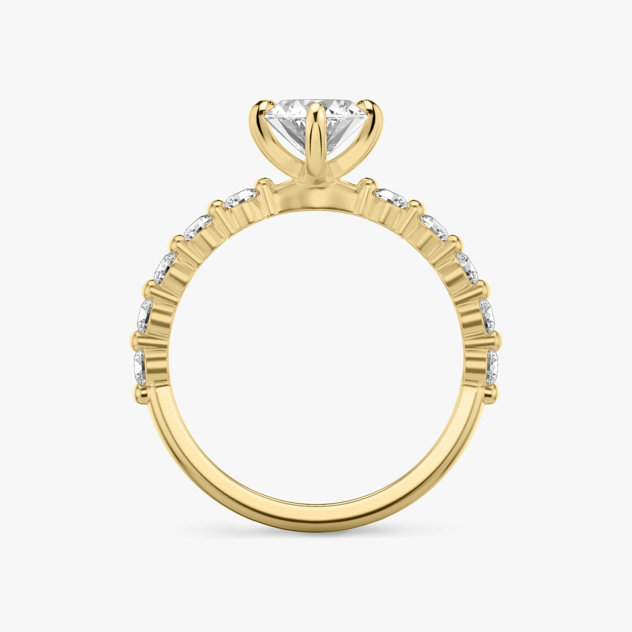 The Single Shared Prong | Marquise | 18k | Yellow Gold | bandAccent: Plain | bandStoneStyle: large | diamondOrientation: vertical | caratWeight: other