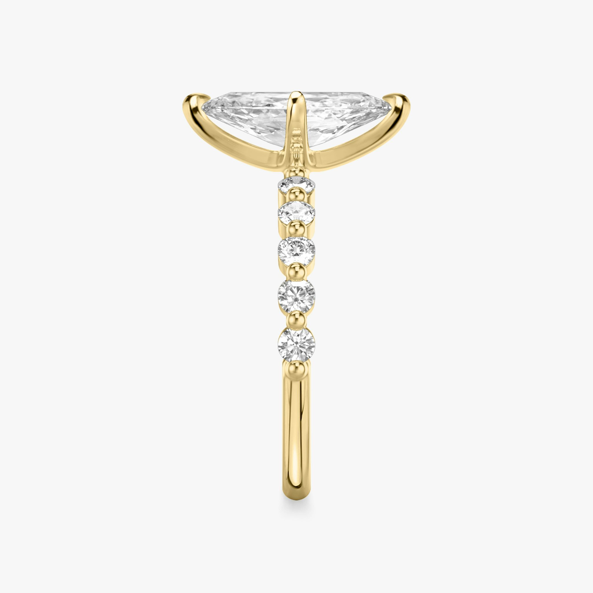 The Single Shared Prong | Marquise | 18k | Yellow Gold | bandAccent: Plain | bandStoneStyle: large | diamondOrientation: vertical | caratWeight: other