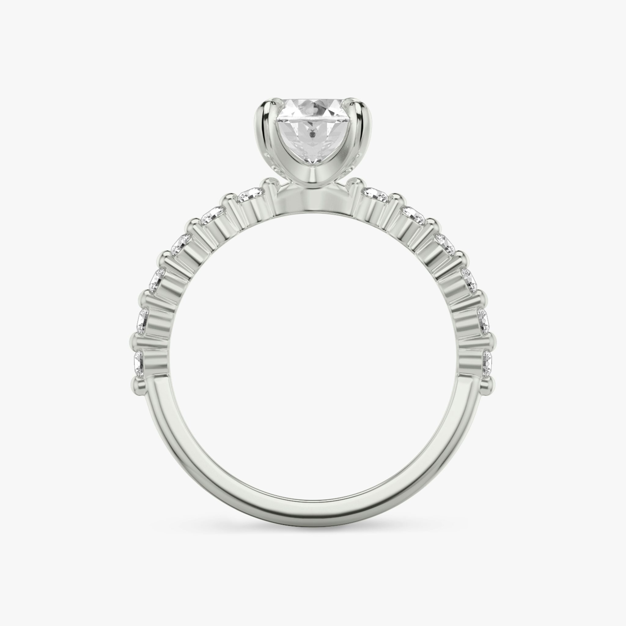 The Single Shared Prong | Oval | Platinum | bandAccent: Plain | bandStoneStyle: original | diamondOrientation: vertical | caratWeight: other