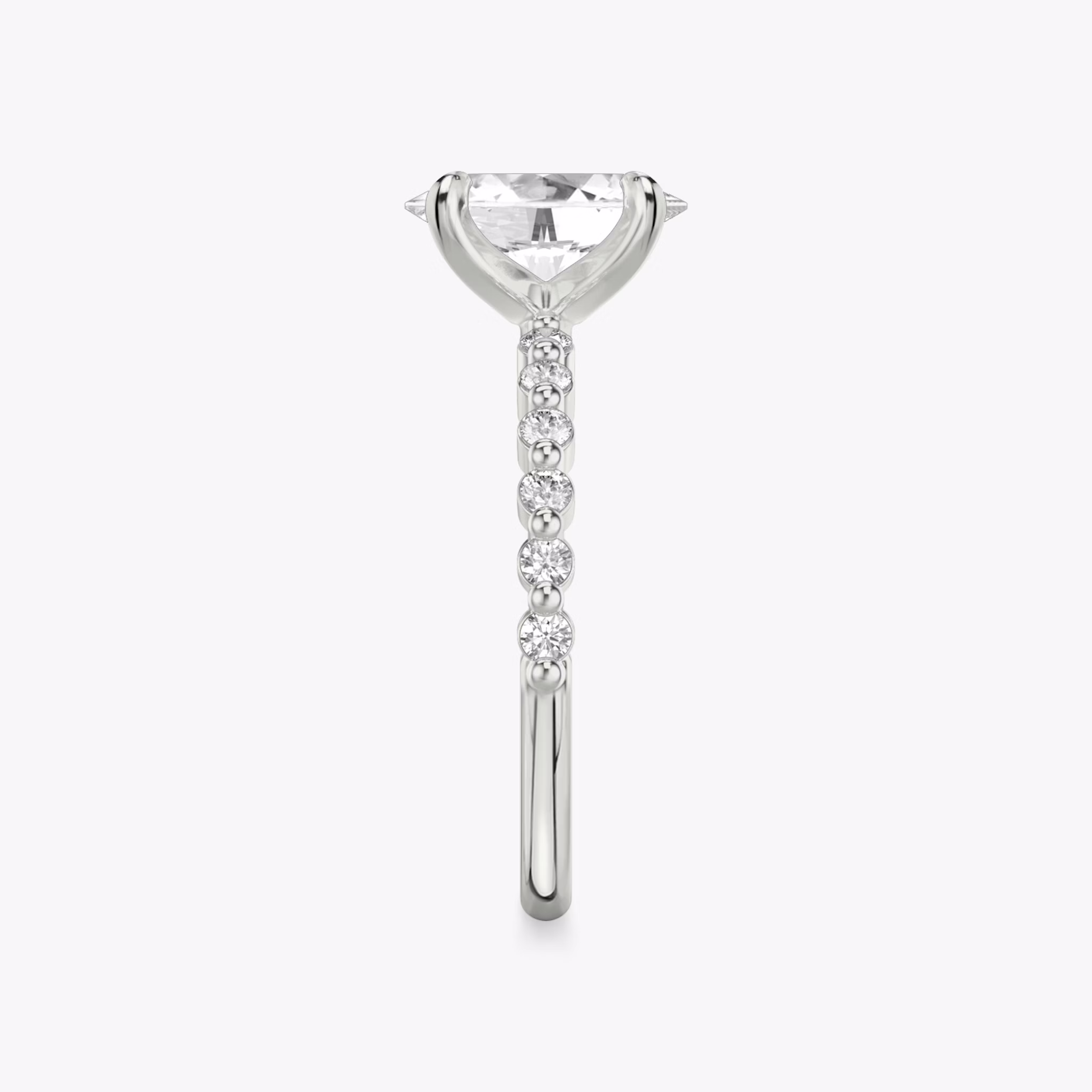 The Single Shared Prong | Oval | Platinum | bandAccent: Plain | bandStoneStyle: original | diamondOrientation: vertical | caratWeight: other