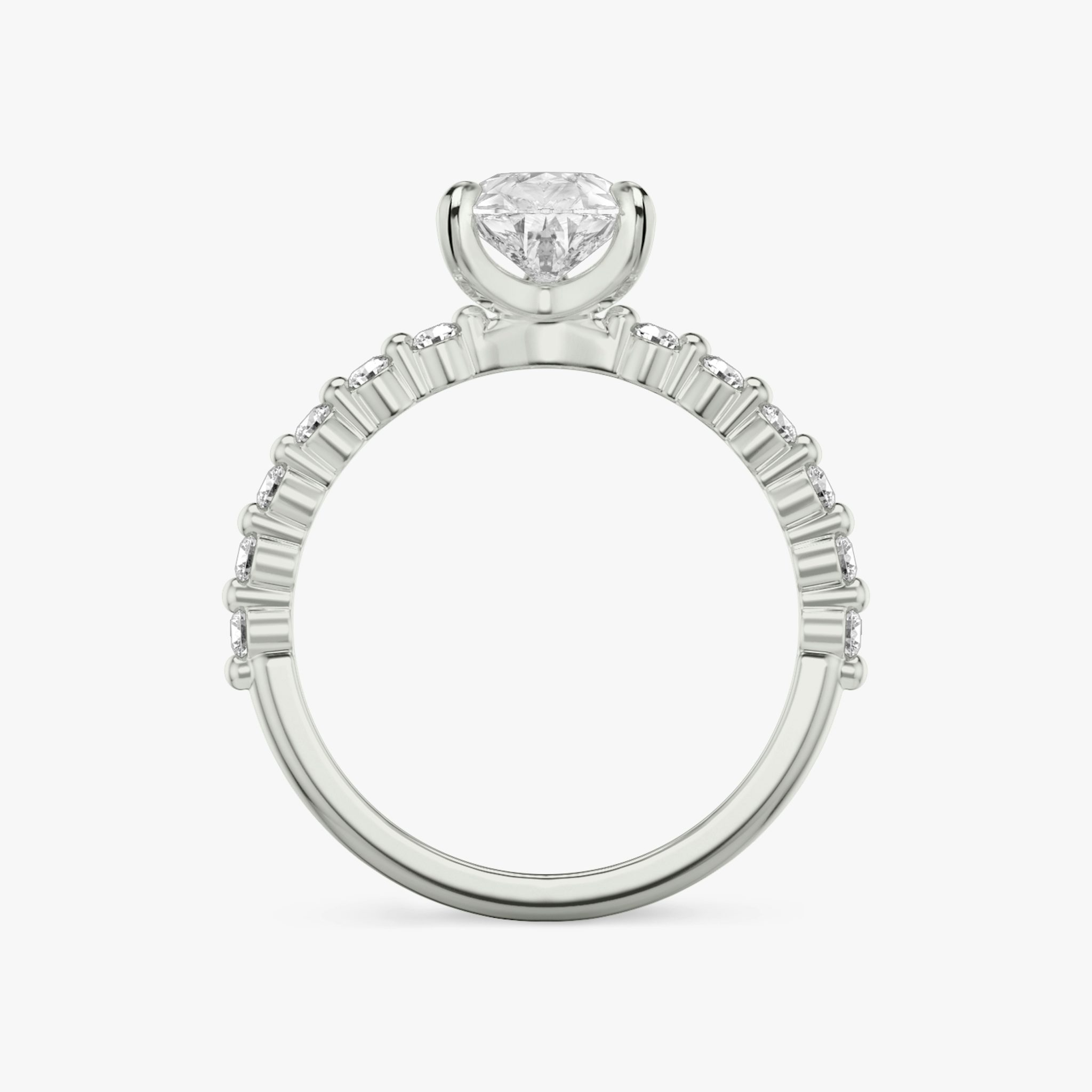 The Single Shared Prong | Pear | 18k | White Gold | bandAccent: Plain | bandStoneStyle: original | diamondOrientation: vertical | caratWeight: other