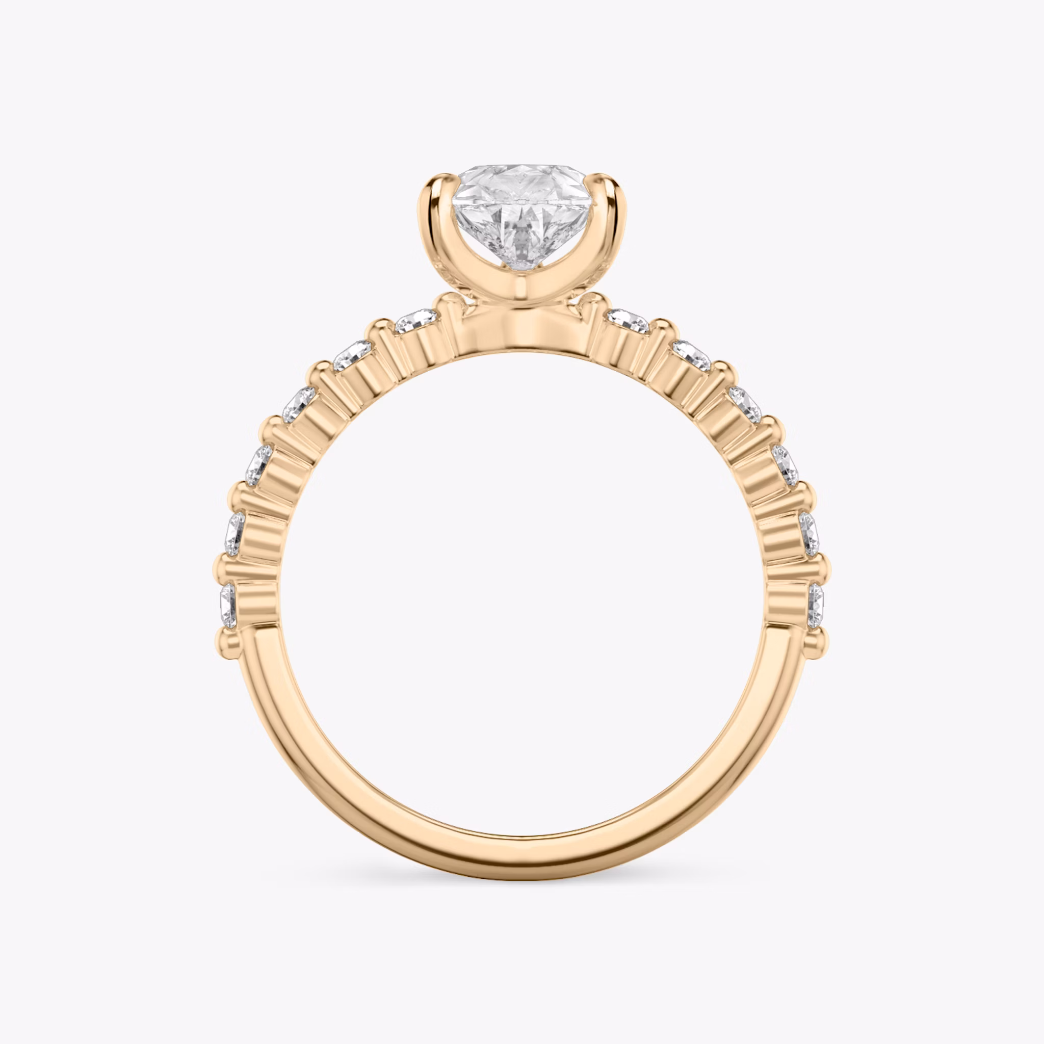 The Single Shared Prong | Pear | 14k | Rose Gold | bandAccent: Plain | bandStoneStyle: original | diamondOrientation: vertical | caratWeight: other