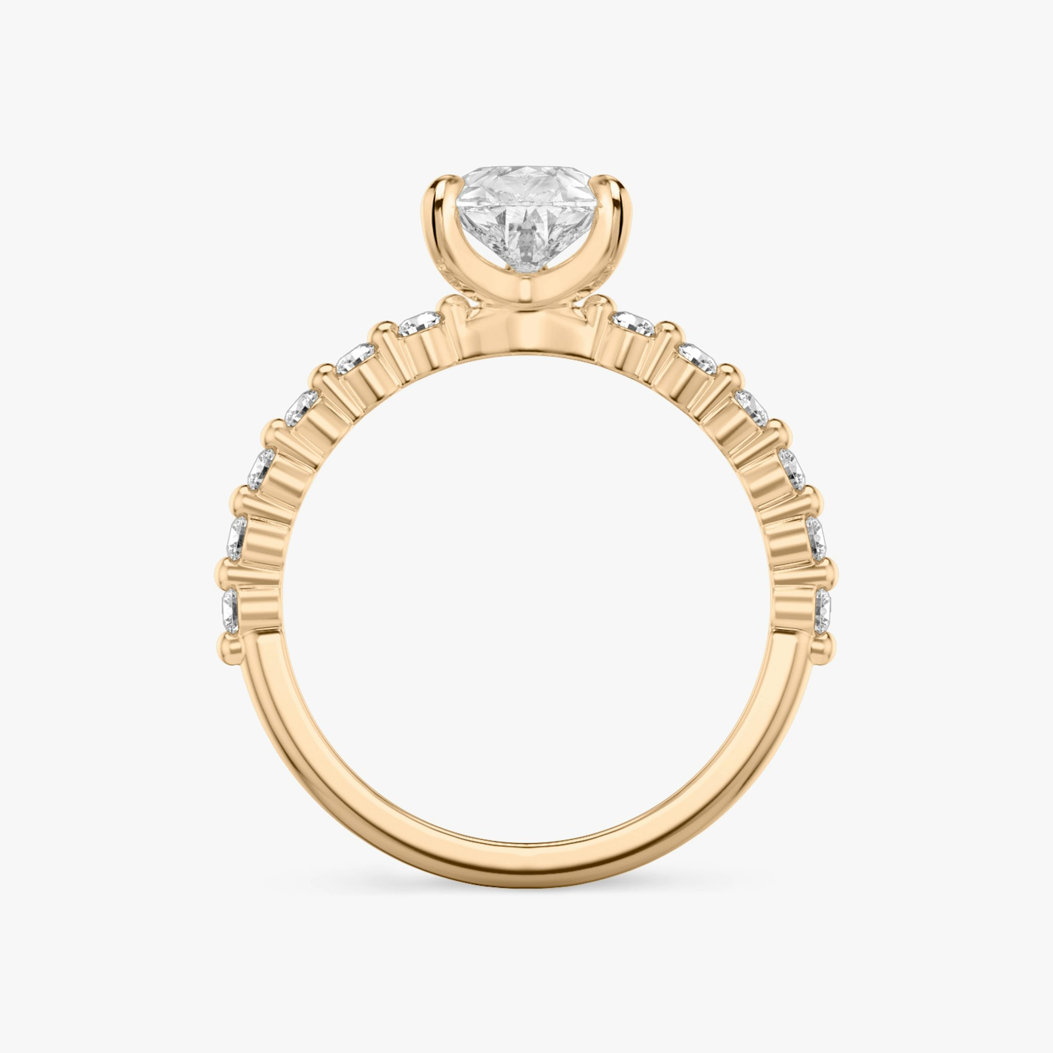 The Single Shared Prong | Pear | 14k | Rose Gold | bandAccent: Plain | bandStoneStyle: original | diamondOrientation: vertical | caratWeight: other
