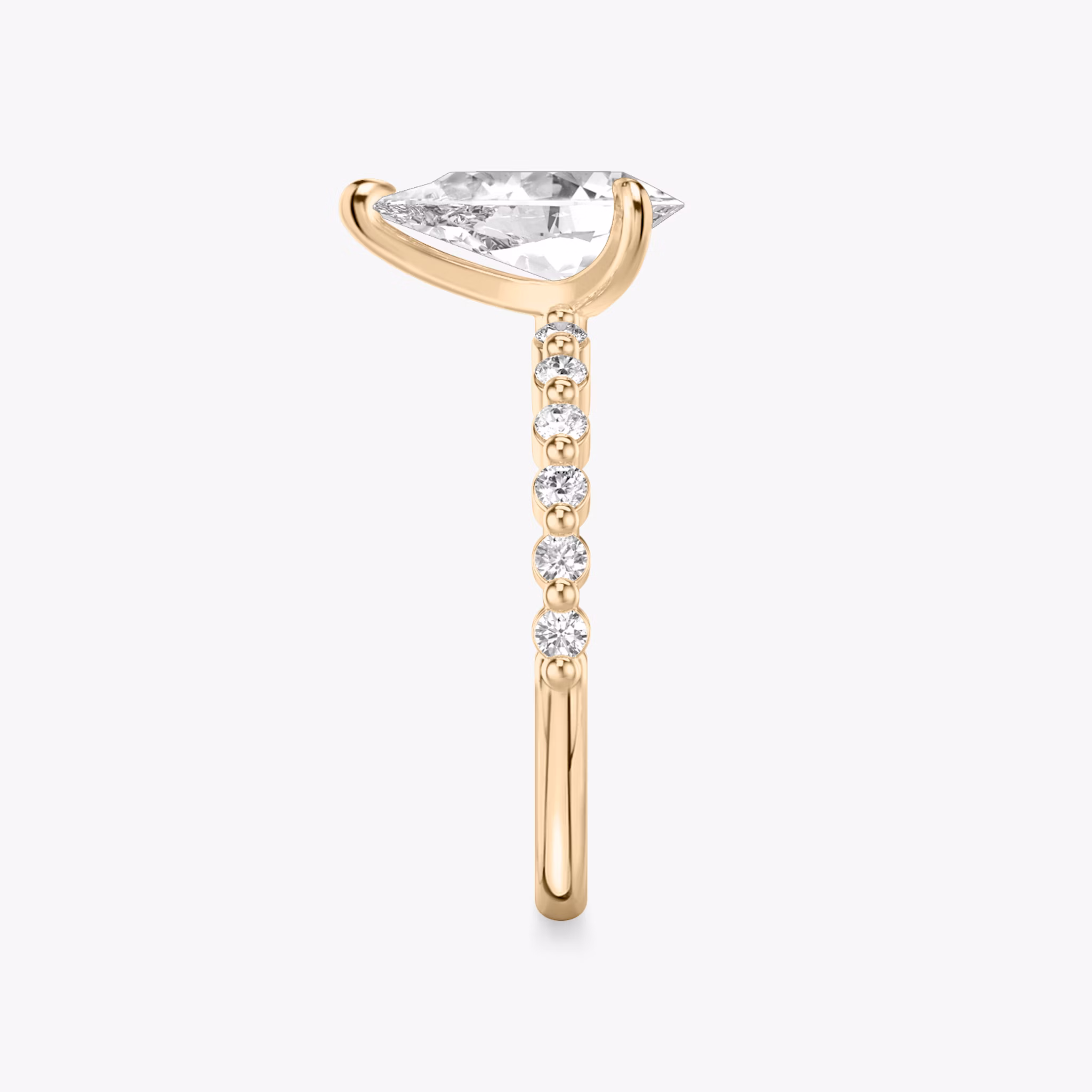 The Single Shared Prong | Pear | 14k | Rose Gold | bandAccent: Plain | bandStoneStyle: original | diamondOrientation: vertical | caratWeight: other
