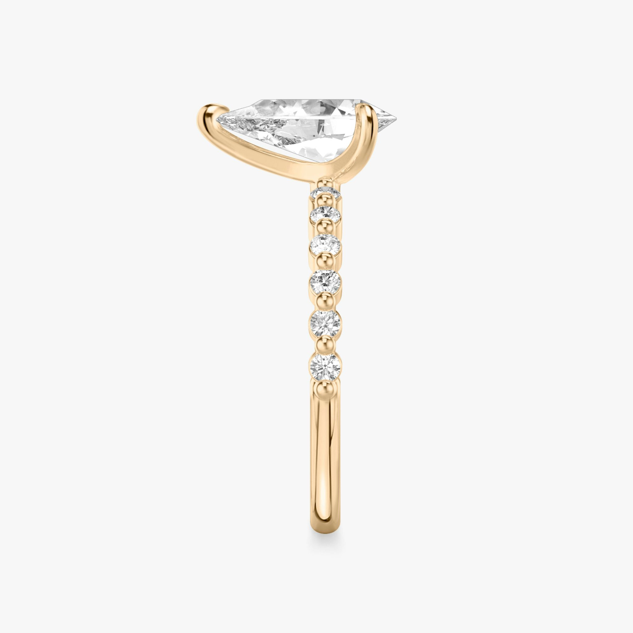 The Single Shared Prong | Pear | 14k | Rose Gold | bandAccent: Plain | bandStoneStyle: original | diamondOrientation: vertical | caratWeight: other