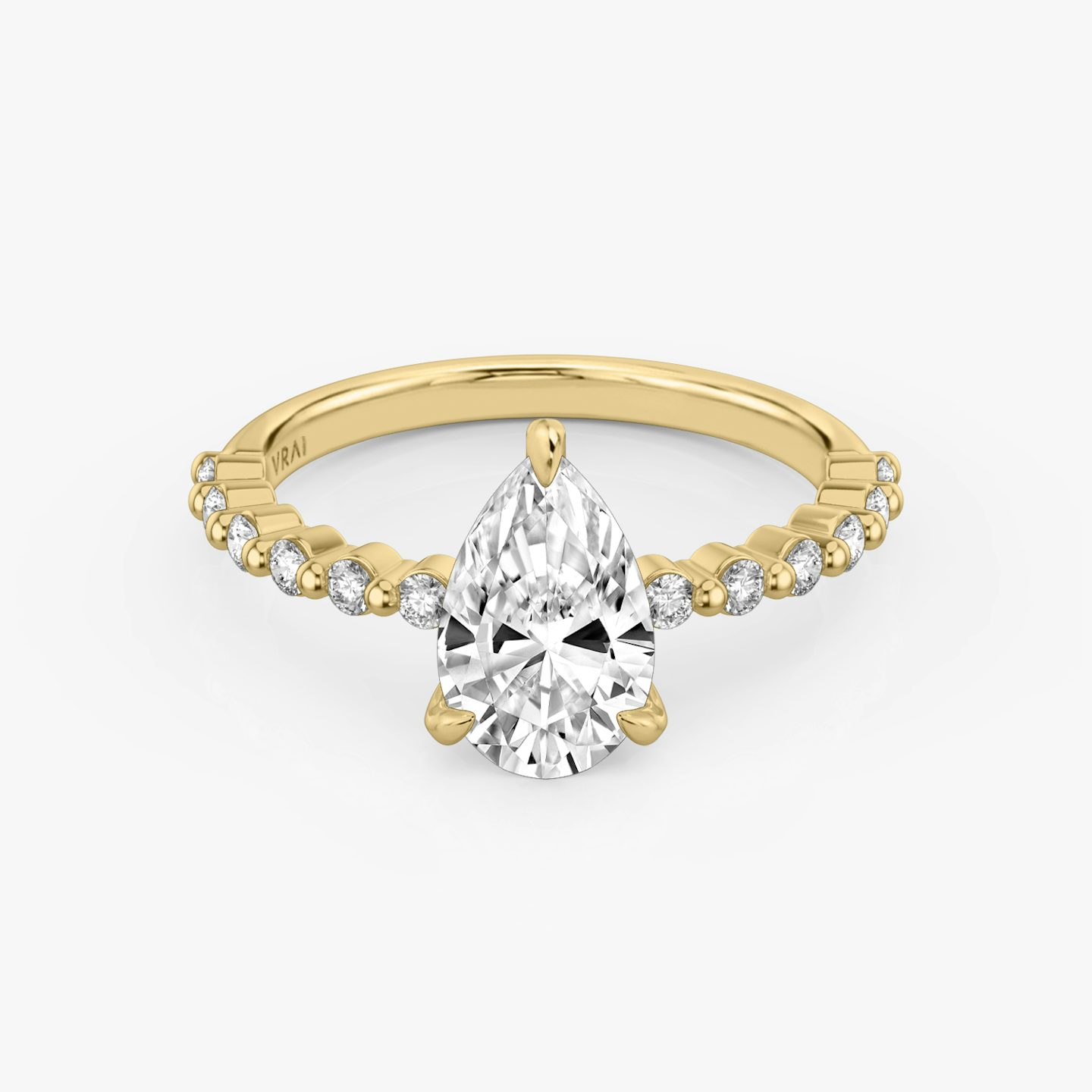 Single Shared Prong | Tropfen | 18k | Gelbgold | bandAccent: Ohne Pavé-Besatz | bandStoneStyle: original | diamondOrientation: vertical | caratWeight: other