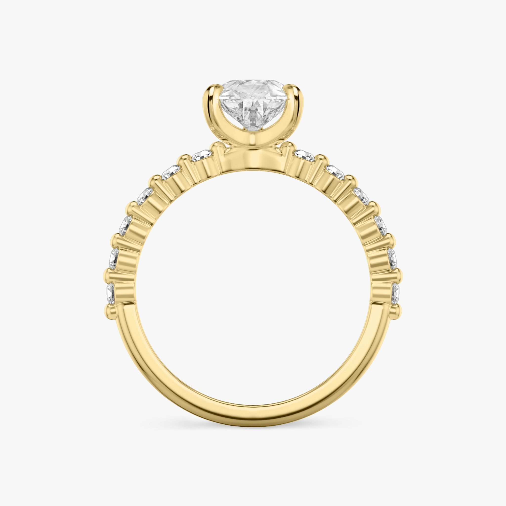 The Single Shared Prong | Pear | 18k | Yellow Gold | bandAccent: Plain | bandStoneStyle: original | diamondOrientation: vertical | caratWeight: other