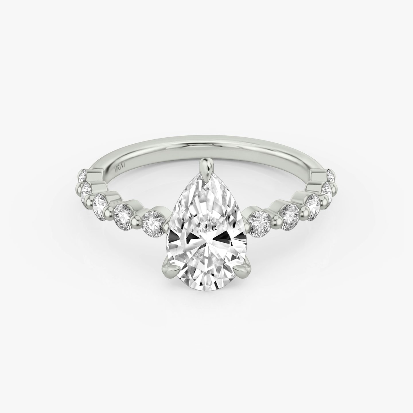 Single Shared Prong | Tropfen | Platin | bandAccent: Ohne Pavé-Besatz | bandStoneStyle: large | diamondOrientation: vertical | caratWeight: other