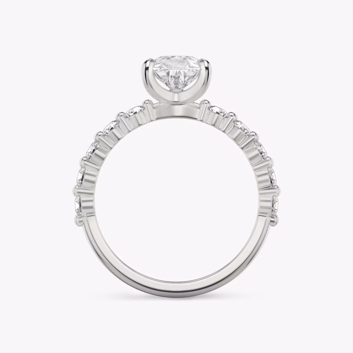 The Single Shared Prong | Pear | Platinum | bandAccent: Plain | bandStoneStyle: large | diamondOrientation: vertical | caratWeight: other