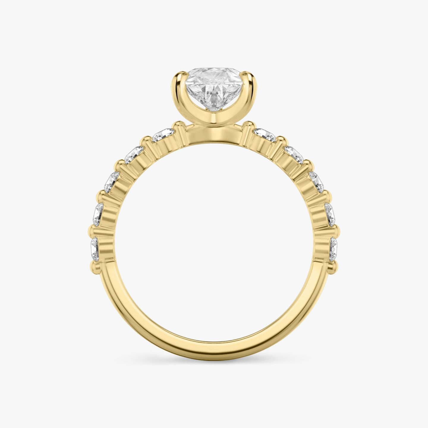 Bague de fiançailles Single Shared Prong | Poire | 18k | Or jaune | bandAccent: Simple | bandStoneStyle: large | diamondOrientation: vertical | caratWeight: other