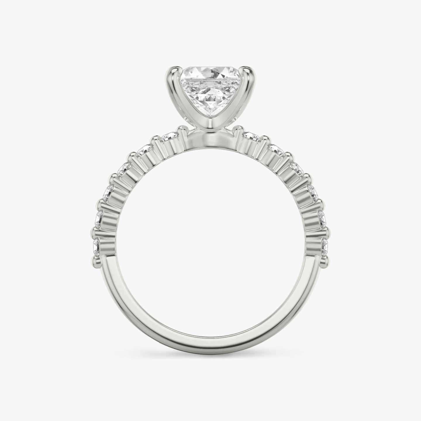 The Single Shared Prong | Princess | 18k | White Gold | bandAccent: Plain | bandStoneStyle: original | diamondOrientation: vertical | caratWeight: other