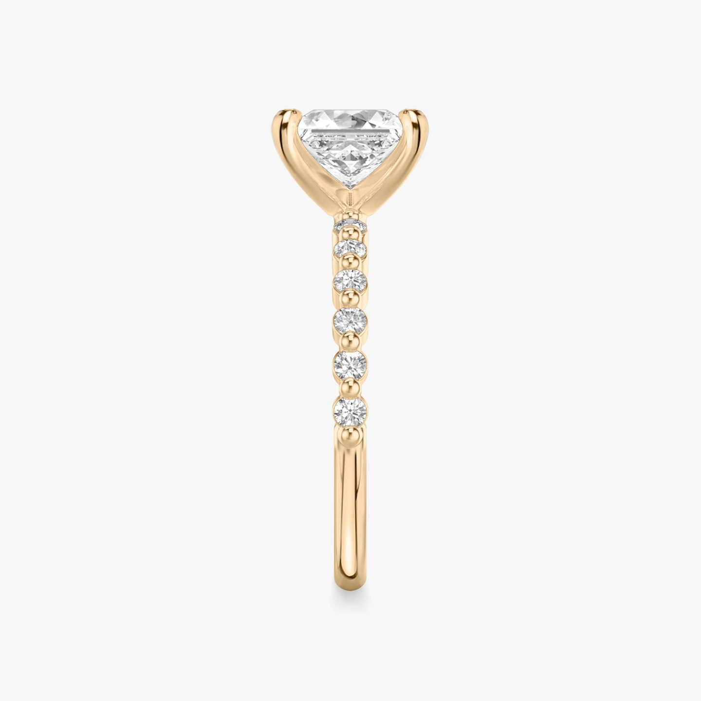 The Single Shared Prong | Princess | 14k | Rose Gold | bandAccent: Plain | bandStoneStyle: original | diamondOrientation: vertical | caratWeight: other