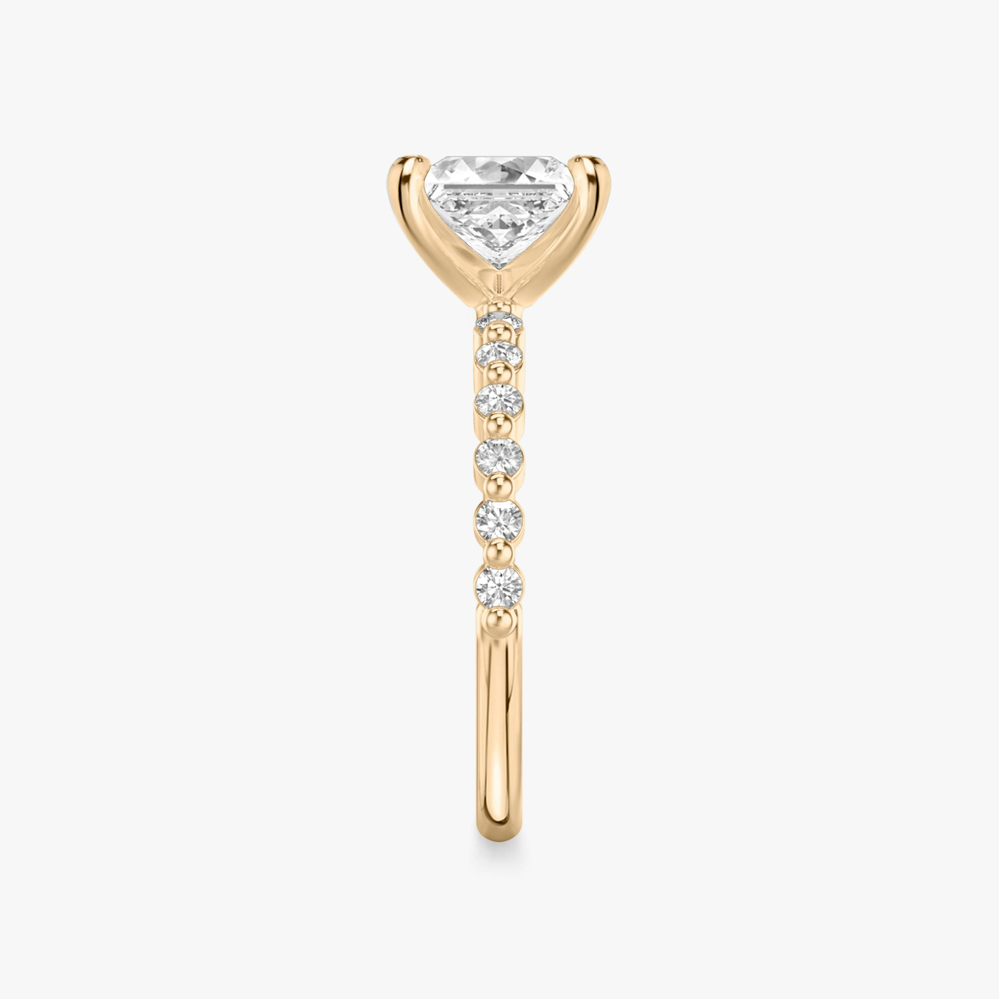 The Single Shared Prong | Princess | 14k | Rose Gold | bandAccent: Plain | bandStoneStyle: original | diamondOrientation: vertical | caratWeight: other