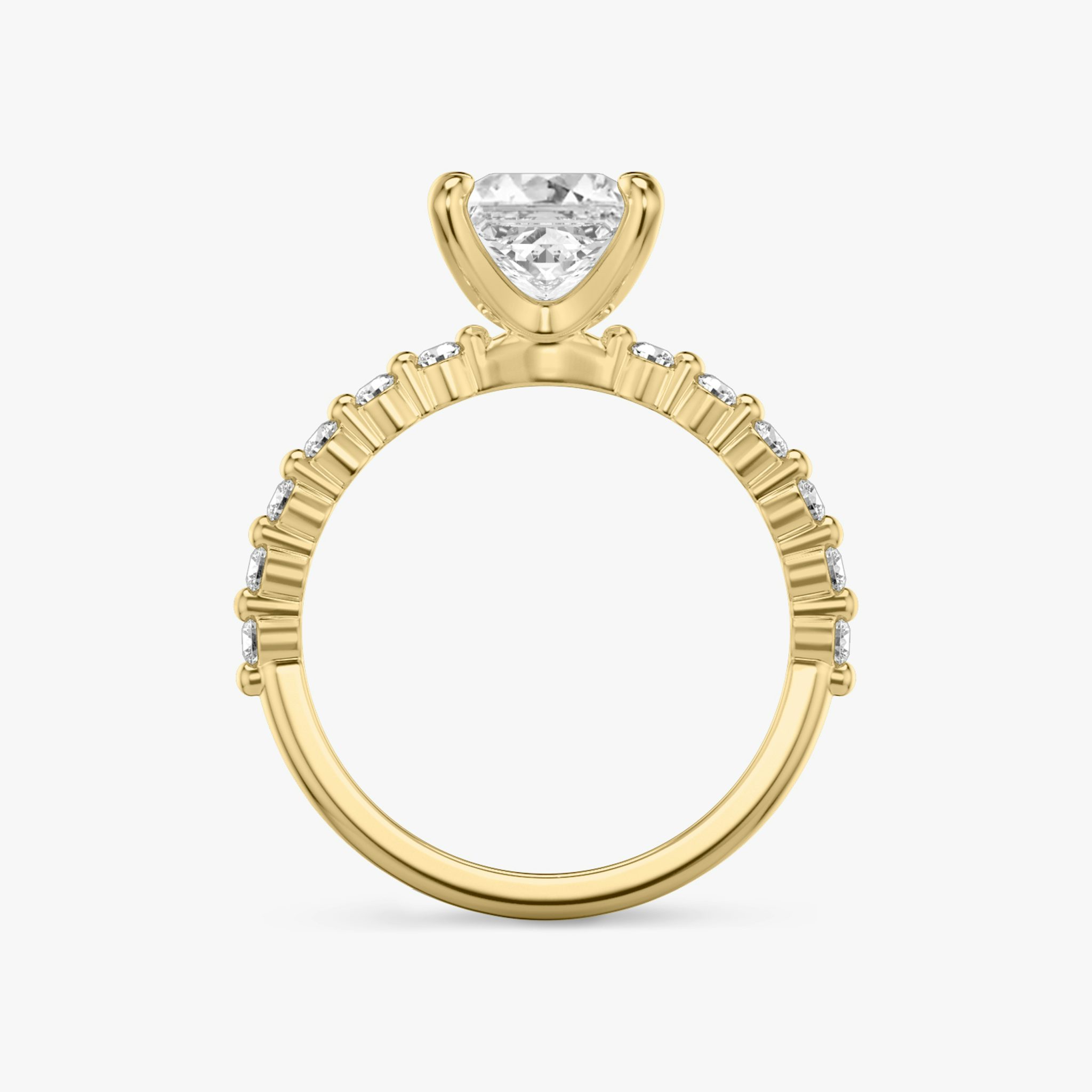 The Single Shared Prong | Princess | 18k | Yellow Gold | bandAccent: Plain | bandStoneStyle: original | diamondOrientation: vertical | caratWeight: other