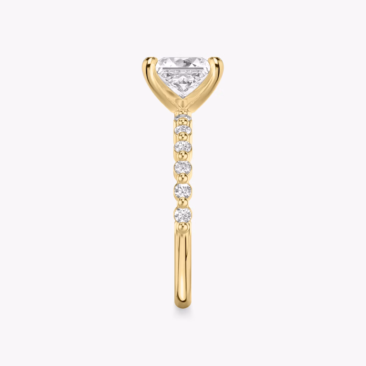 The Single Shared Prong | Princess | 18k | Yellow Gold | bandAccent: Plain | bandStoneStyle: original | diamondOrientation: vertical | caratWeight: other