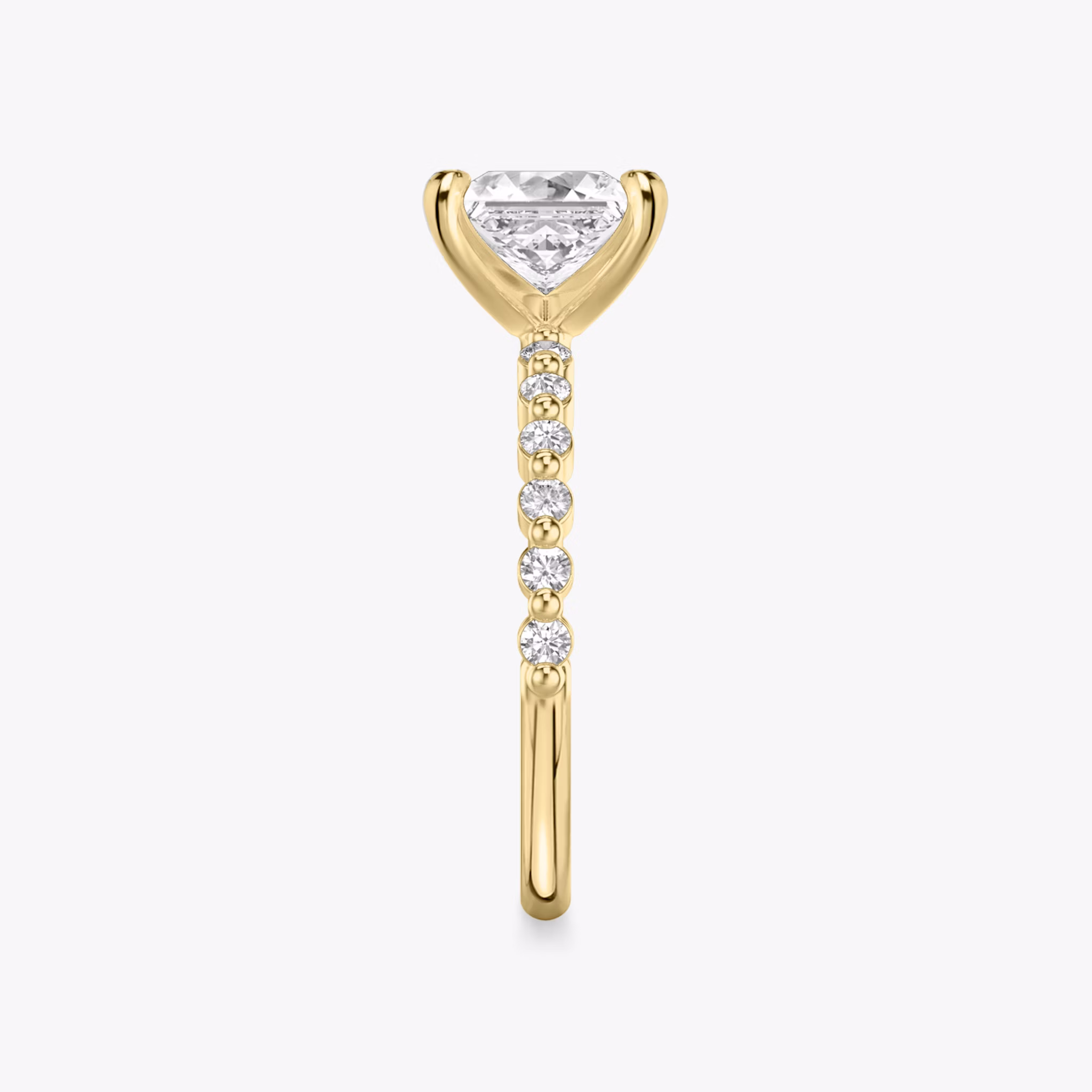 The Single Shared Prong | Princess | 18k | Yellow Gold | bandAccent: Plain | bandStoneStyle: original | diamondOrientation: vertical | caratWeight: other