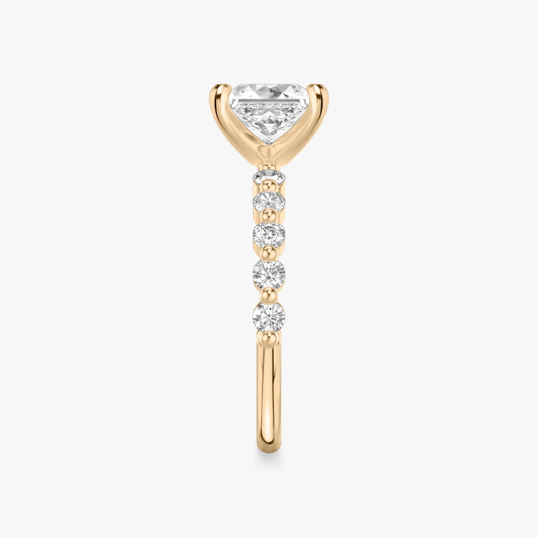 The Single Shared Prong | Princess | 14k | Rose Gold | bandAccent: Plain | bandStoneStyle: large | diamondOrientation: vertical | caratWeight: other