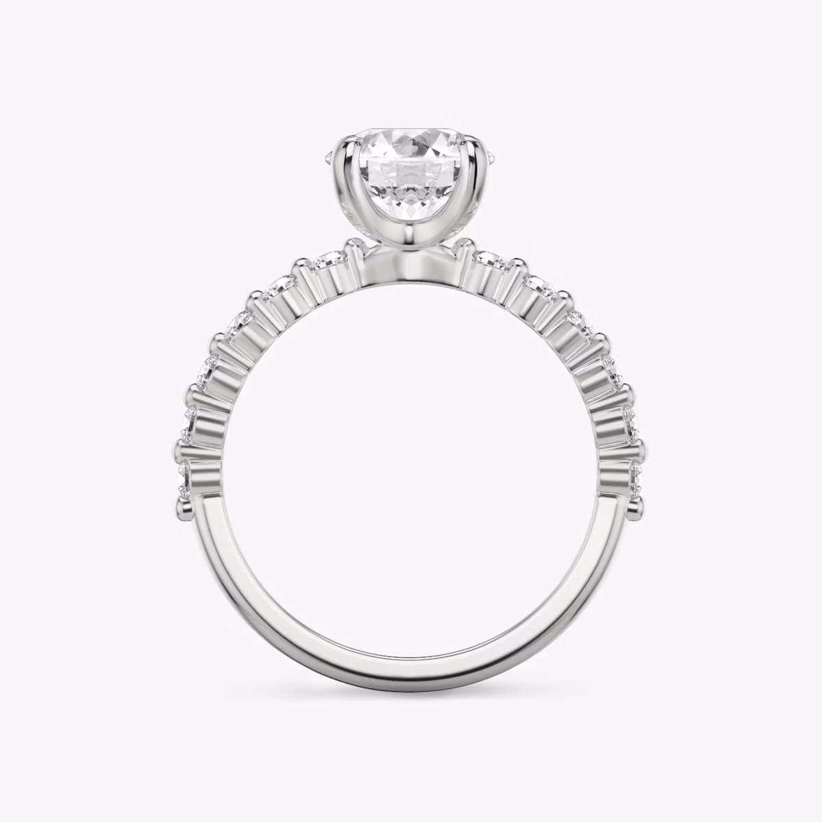 The Single Shared Prong | Round Brilliant | Platinum | bandAccent: Plain | bandStoneStyle: original | caratWeight: 1.5ct | diamondOrientation: vertical