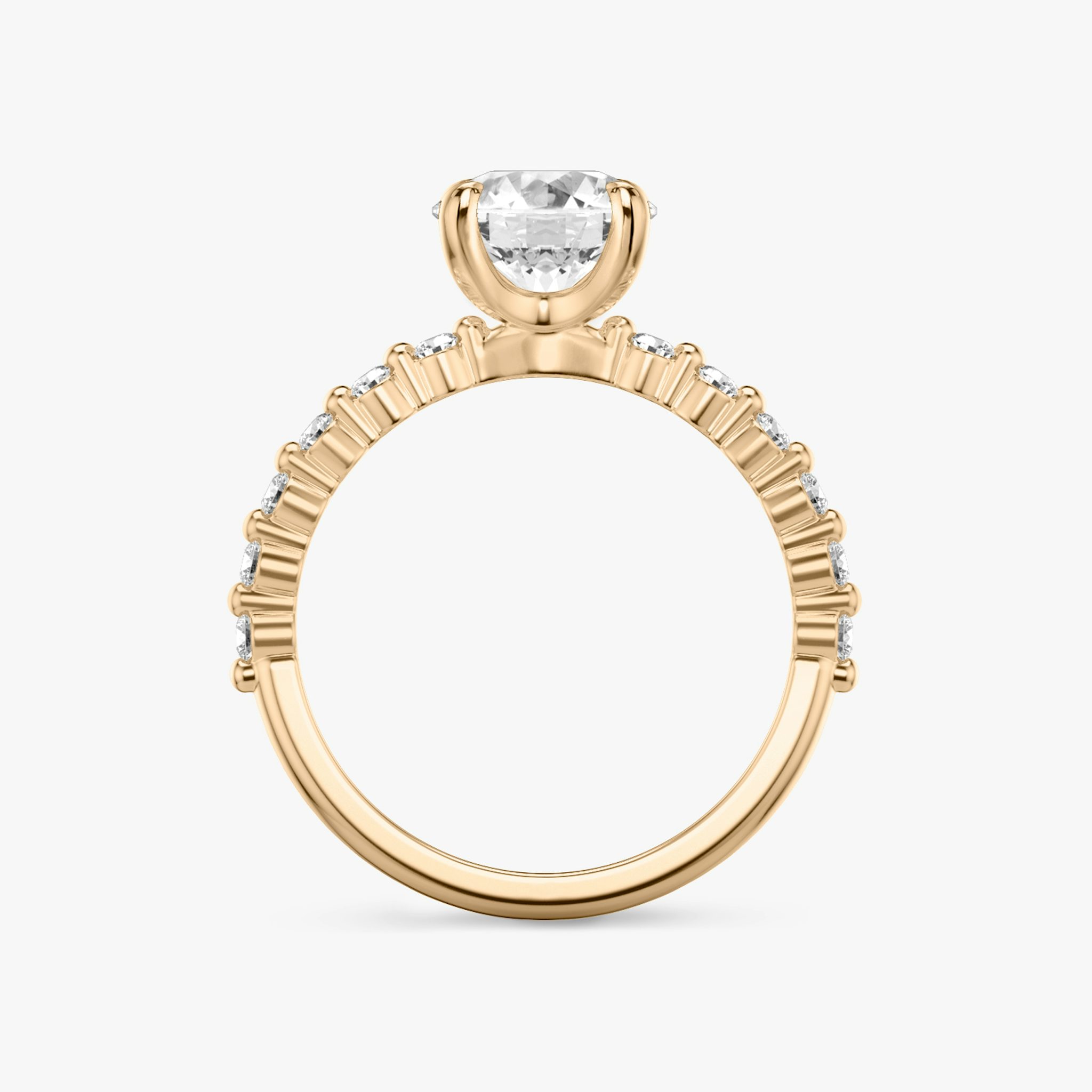 The Single Shared Prong | Round Brilliant | 14k | Rose Gold | bandAccent: Plain | bandStoneStyle: original | caratWeight: other | diamondOrientation: vertical