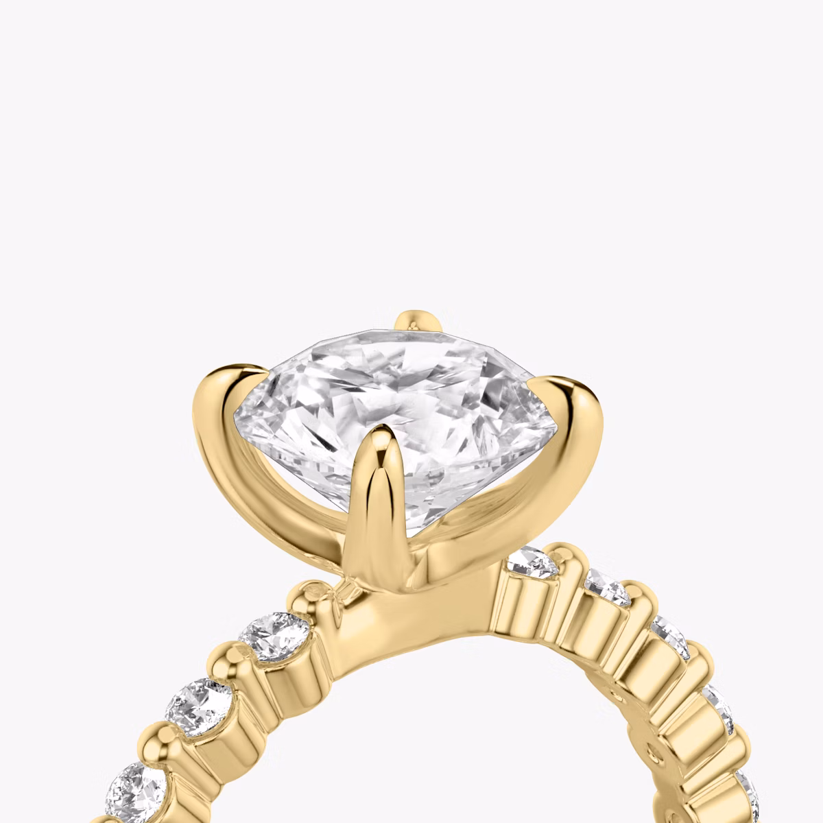 The Single Shared Prong | Round Brilliant | 18k | Yellow Gold | bandAccent: Plain | bandStoneStyle: original | caratWeight: other | diamondOrientation: vertical