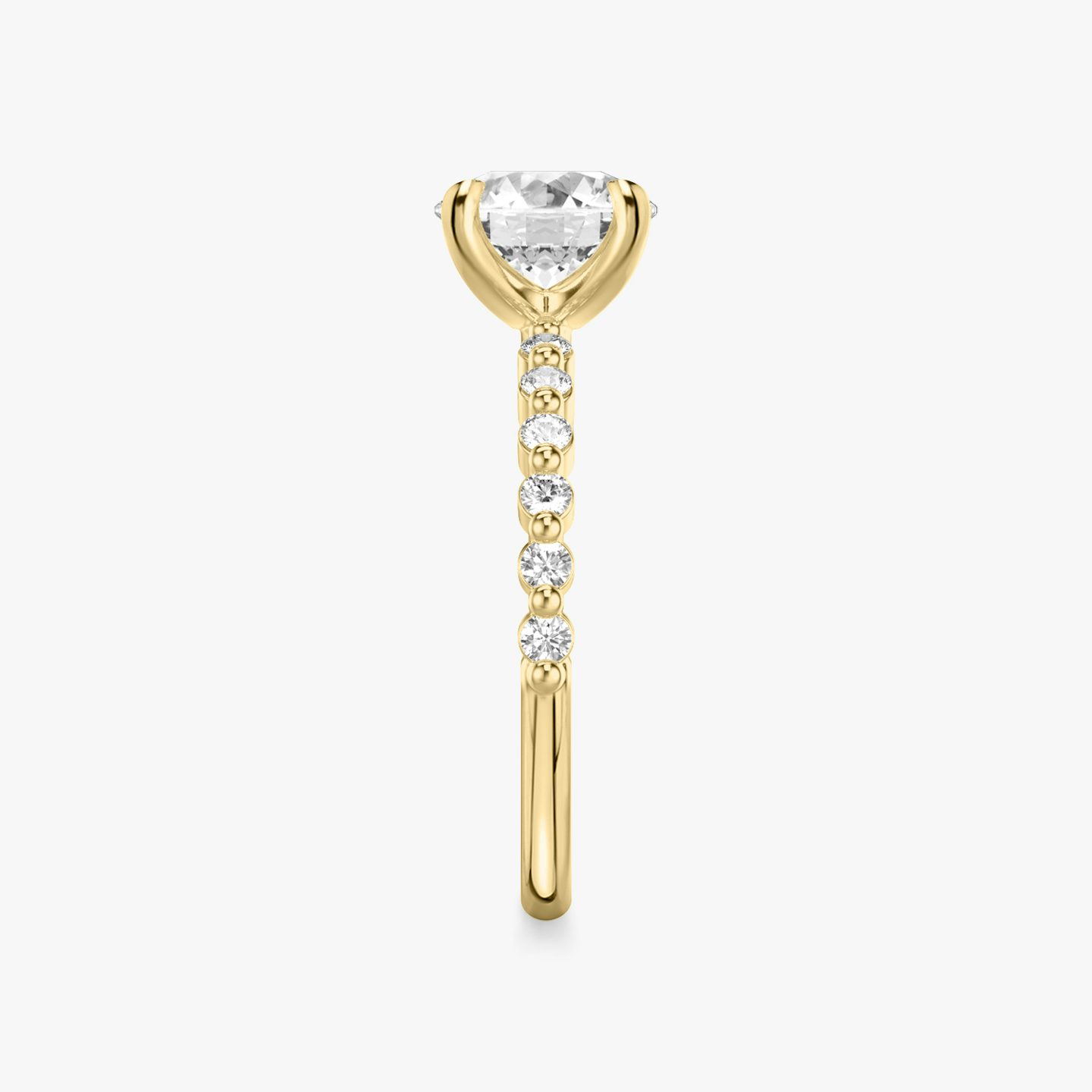 The Single Shared Prong | Round Brilliant | 18k | Yellow Gold | bandAccent: Plain | bandStoneStyle: original | caratWeight: 1.0ct | diamondOrientation: vertical
