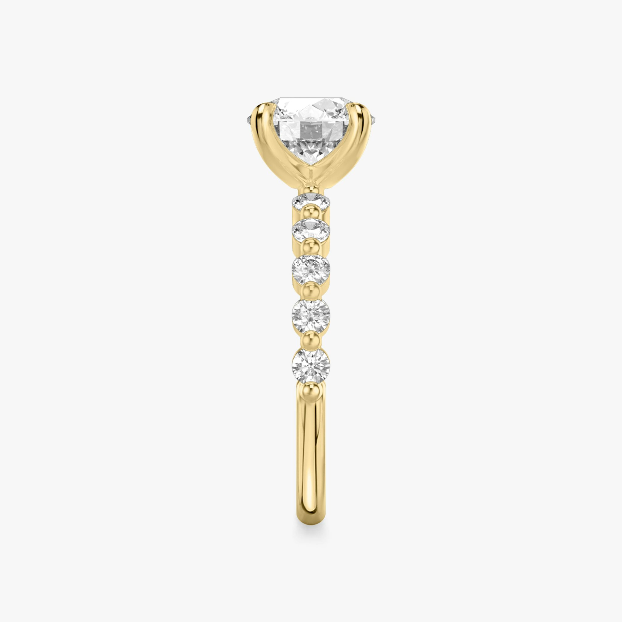 The Single Shared Prong | Round Brilliant | 18k | Yellow Gold | bandAccent: Plain | bandStoneStyle: large | caratWeight: other | diamondOrientation: vertical
