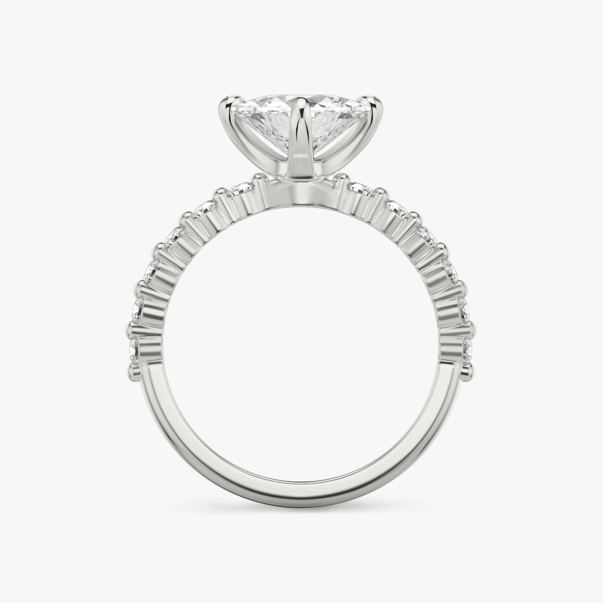 The Single Shared Prong | Trillion | 18k | White Gold | bandAccent: Plain | bandStoneStyle: original | diamondOrientation: vertical | caratWeight: other