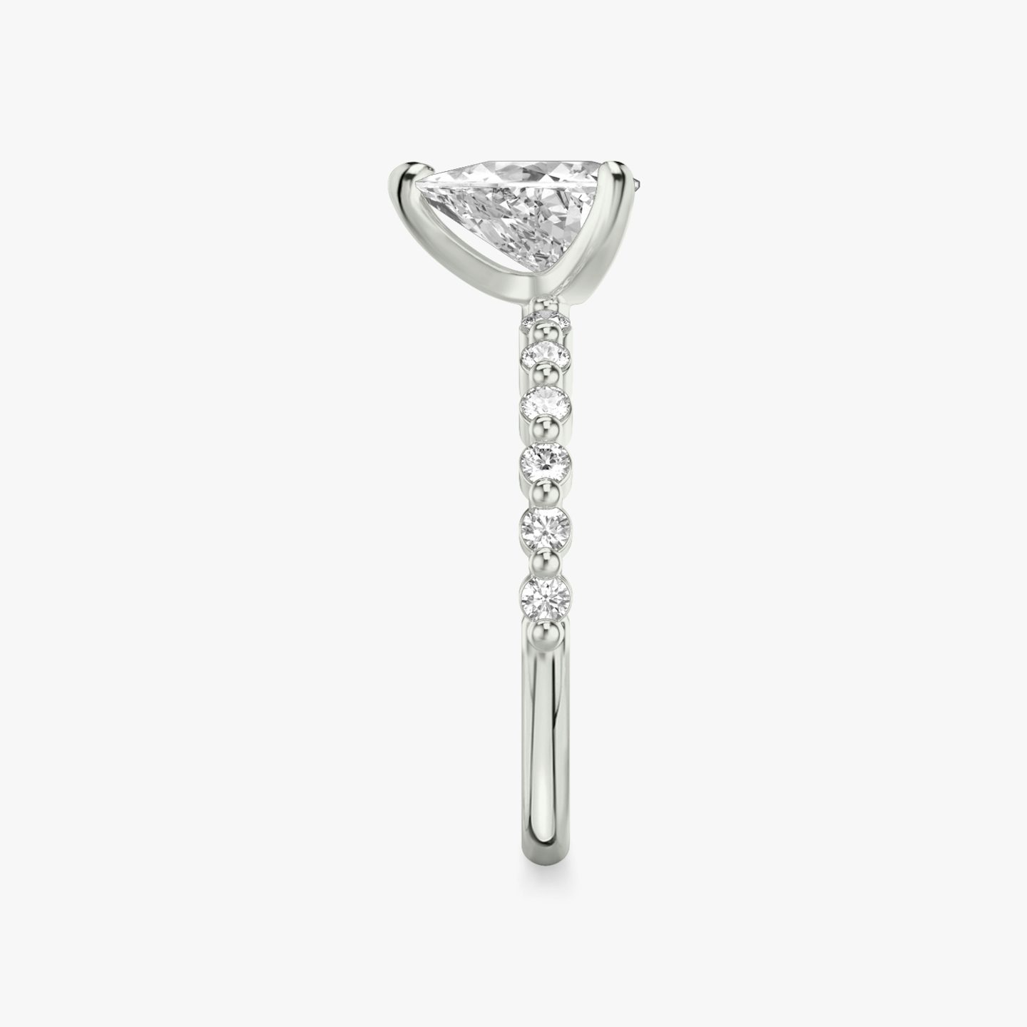 The Single Shared Prong | Trillion | Platinum | bandAccent: Plain | bandStoneStyle: original | diamondOrientation: vertical | caratWeight: other