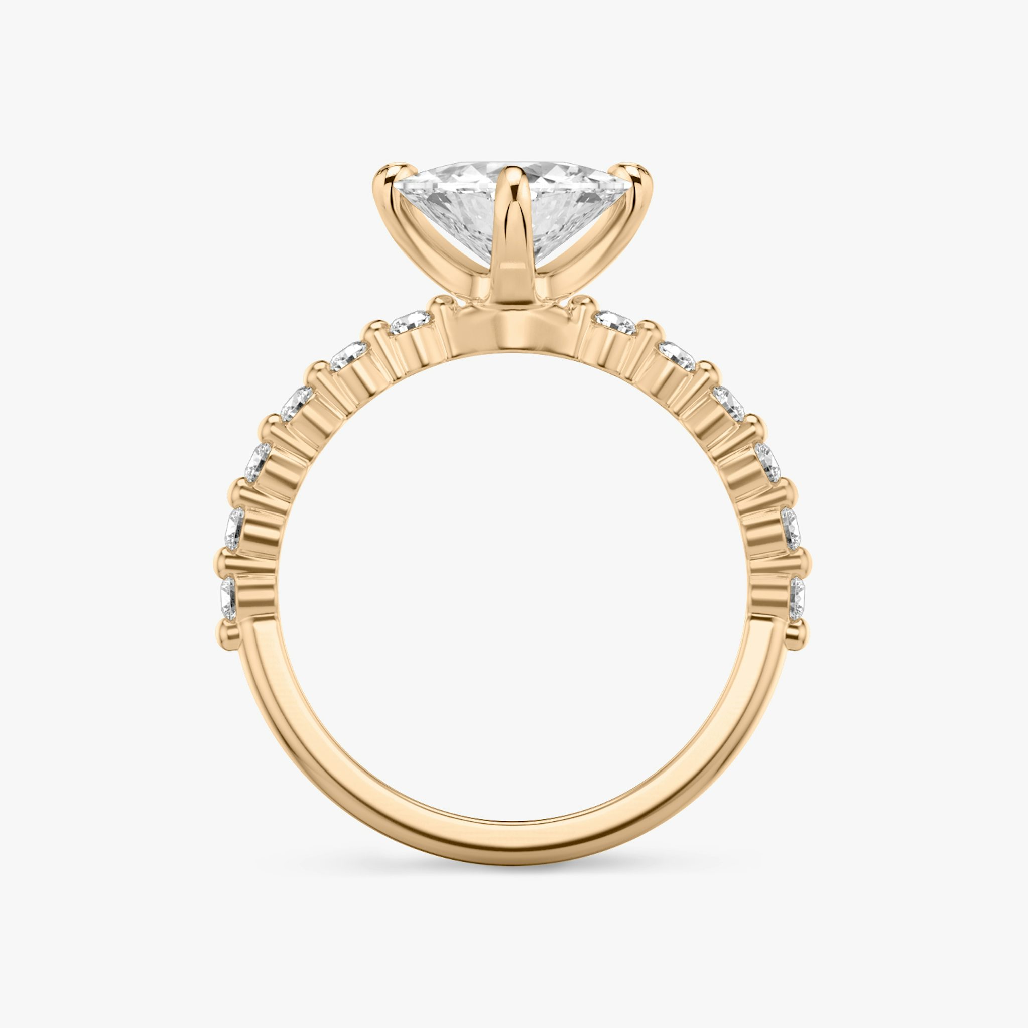 The Single Shared Prong | Trillion | 14k | Rose Gold | bandAccent: Plain | bandStoneStyle: original | diamondOrientation: vertical | caratWeight: other