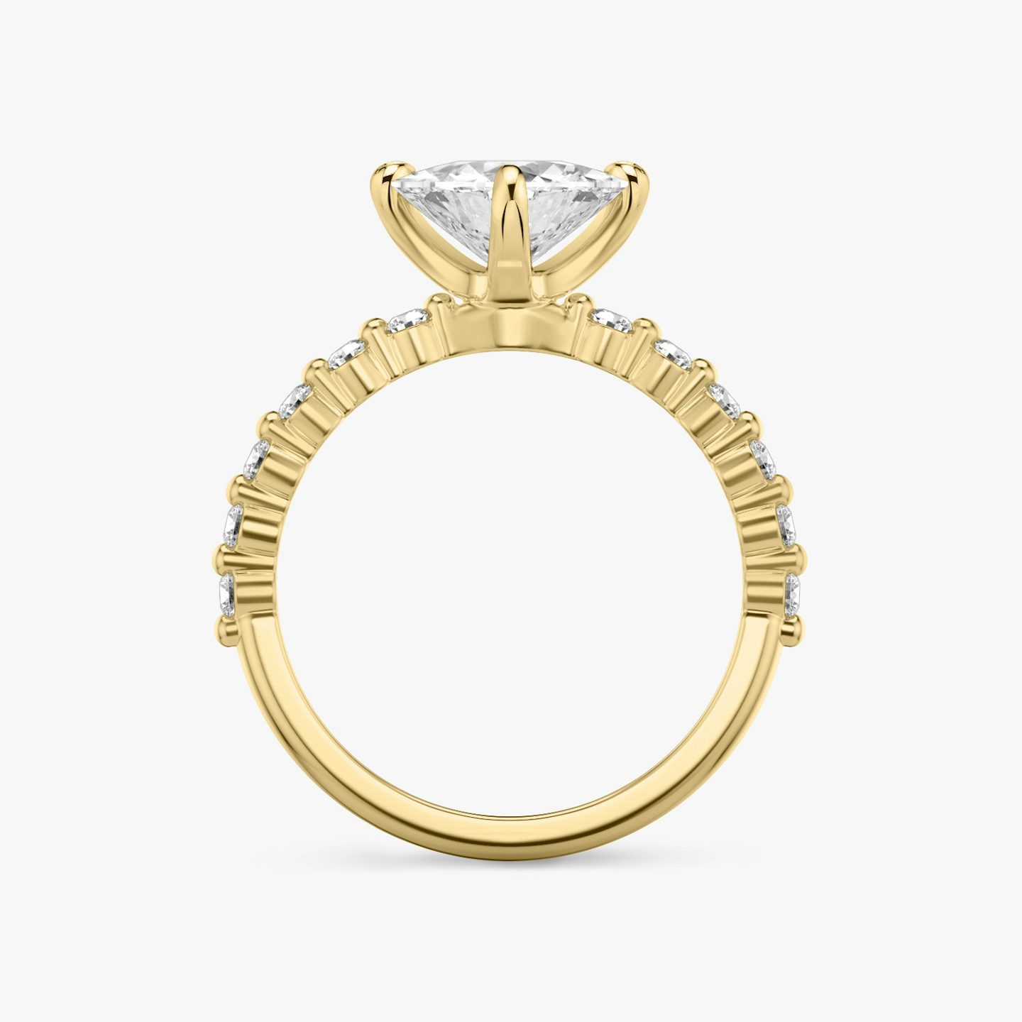 Single Shared Prong | Trillant | 18k | Gelbgold | bandAccent: Ohne Pavé-Besatz | bandStoneStyle: original | diamondOrientation: vertical | caratWeight: other