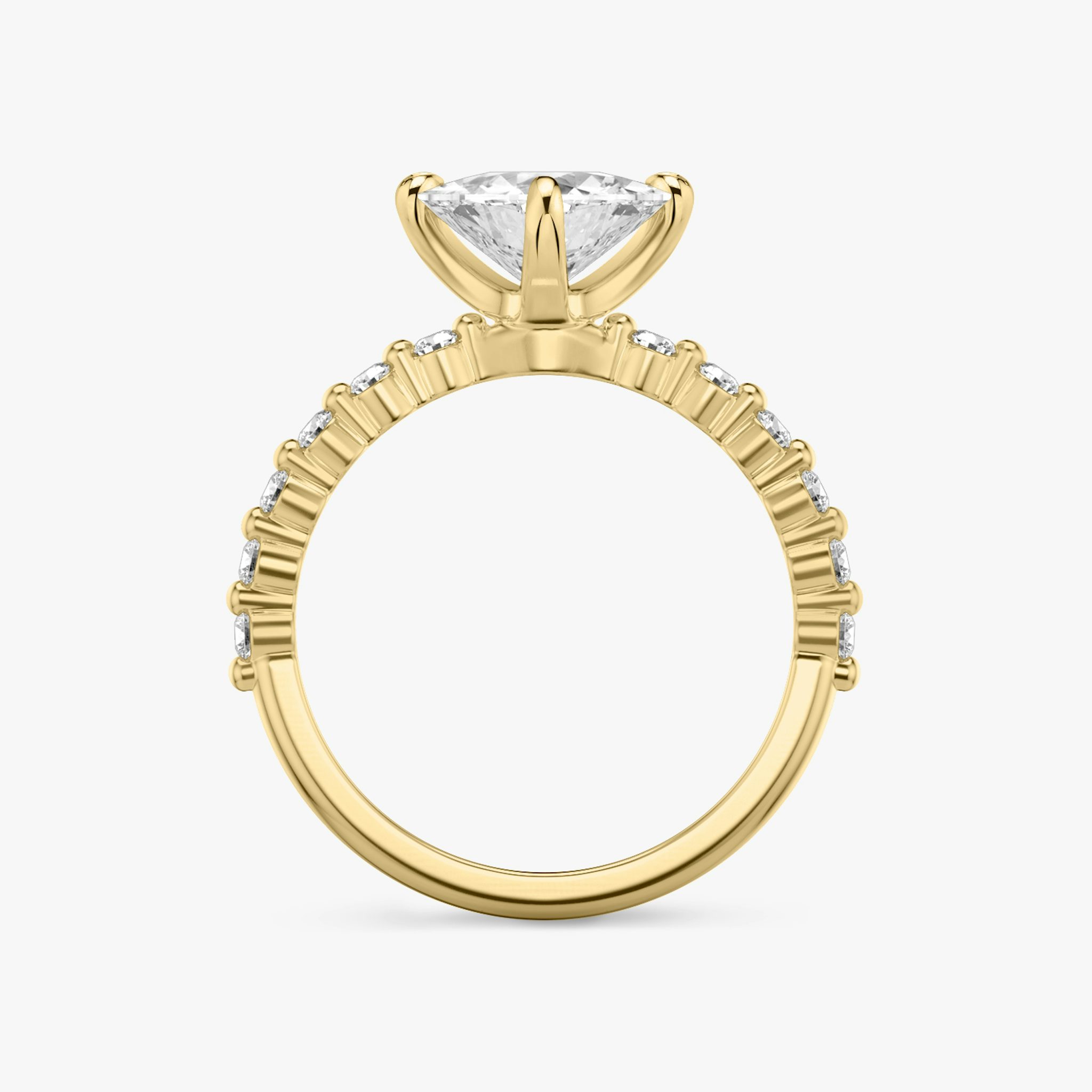 The Single Shared Prong | Trillion | 18k | Yellow Gold | bandAccent: Plain | bandStoneStyle: original | diamondOrientation: vertical | caratWeight: other