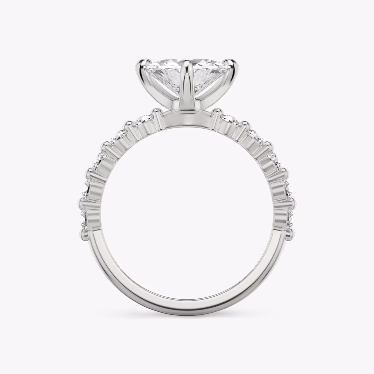 The Single Shared Prong | Trillion | Platinum | bandAccent: Plain | bandStoneStyle: large | diamondOrientation: vertical | caratWeight: other