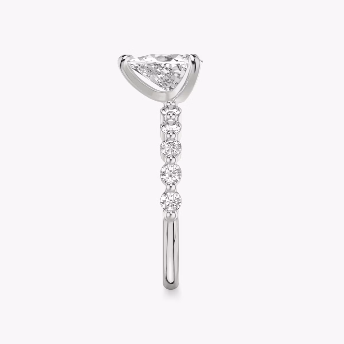 The Single Shared Prong | Trillion | Platinum | bandAccent: Plain | bandStoneStyle: large | diamondOrientation: vertical | caratWeight: other