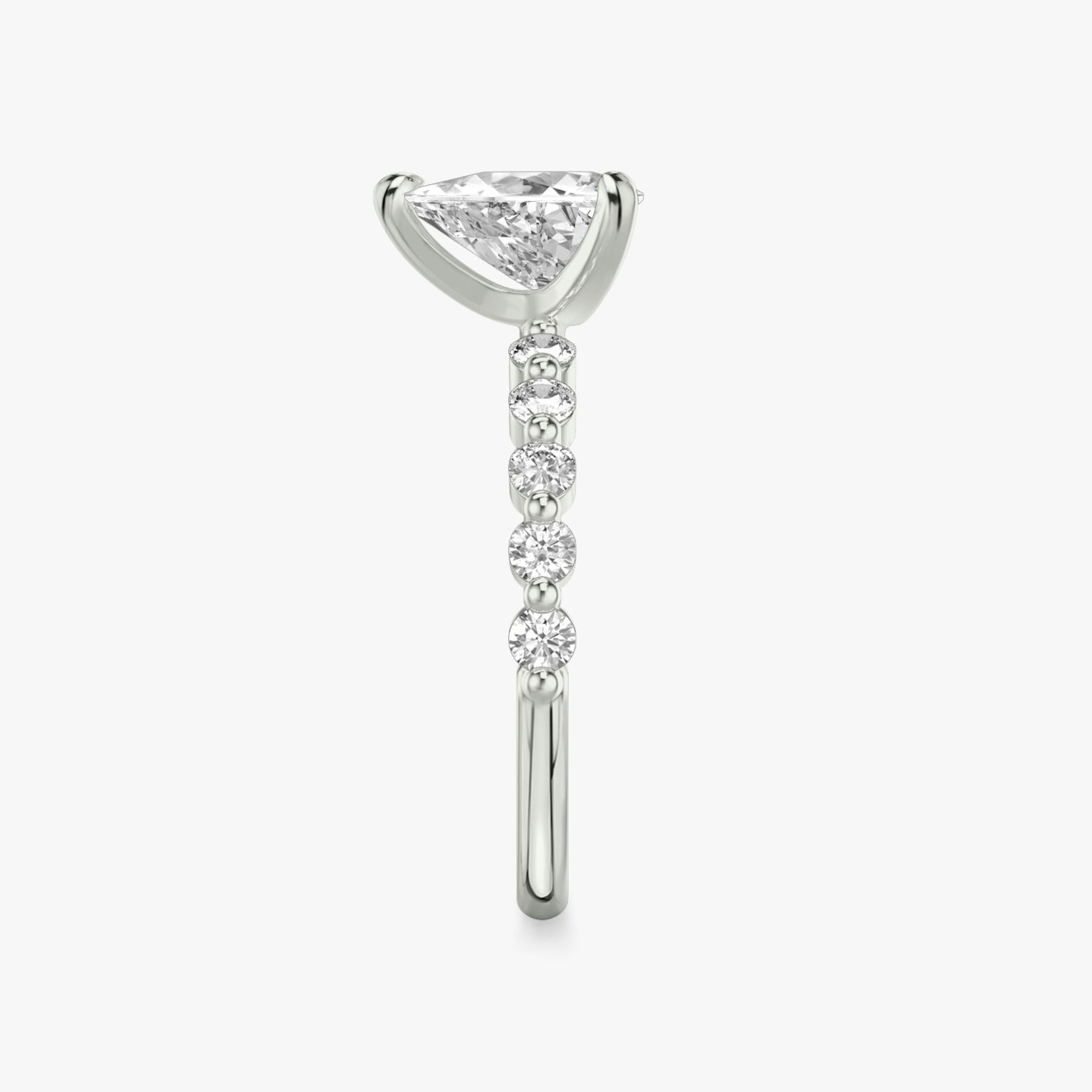 The Single Shared Prong | Trillion | 18k | White Gold | bandAccent: Plain | bandStoneStyle: large | diamondOrientation: vertical | caratWeight: other