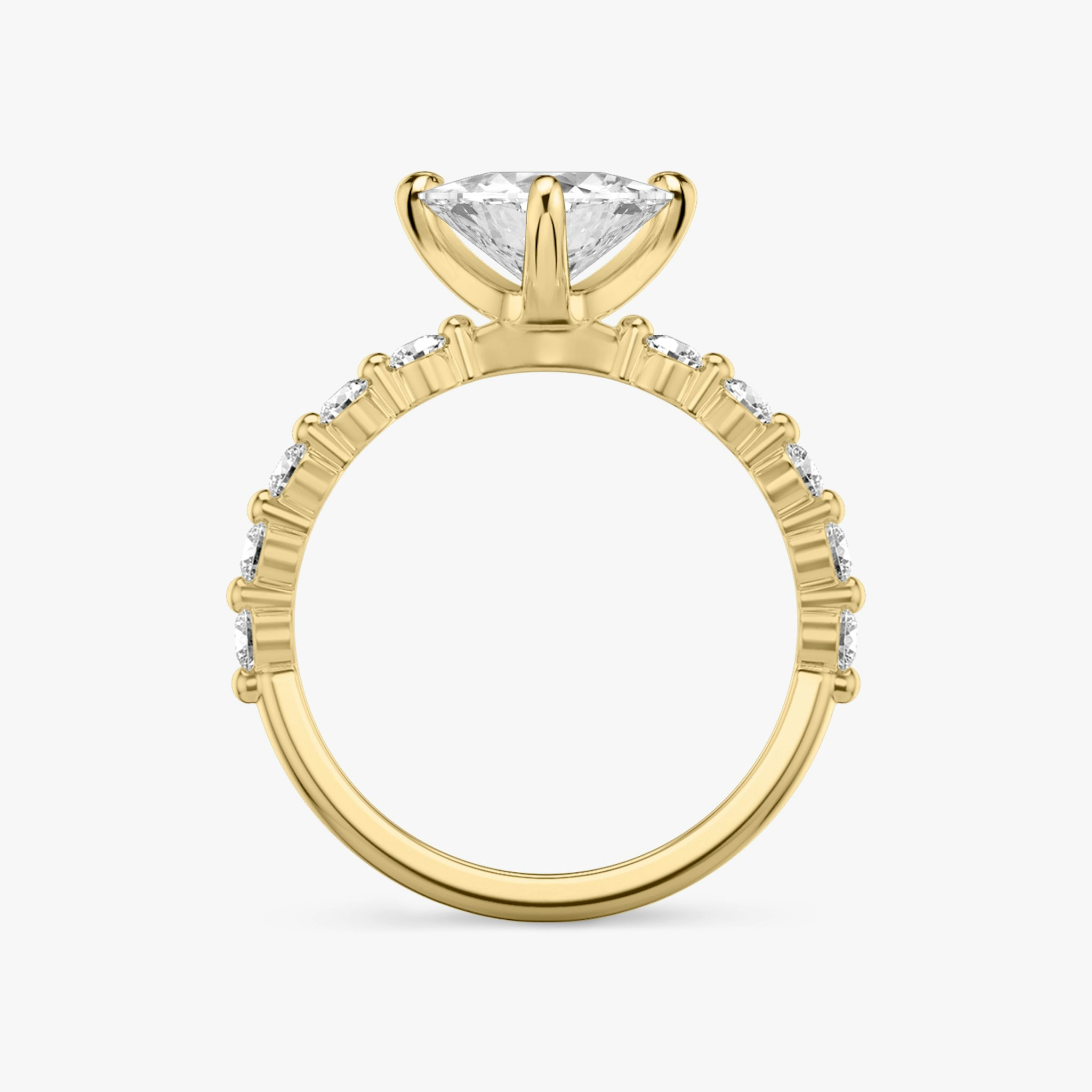 The Single Shared Prong | Trillion | 18k | Yellow Gold | bandAccent: Plain | bandStoneStyle: large | diamondOrientation: vertical | caratWeight: other