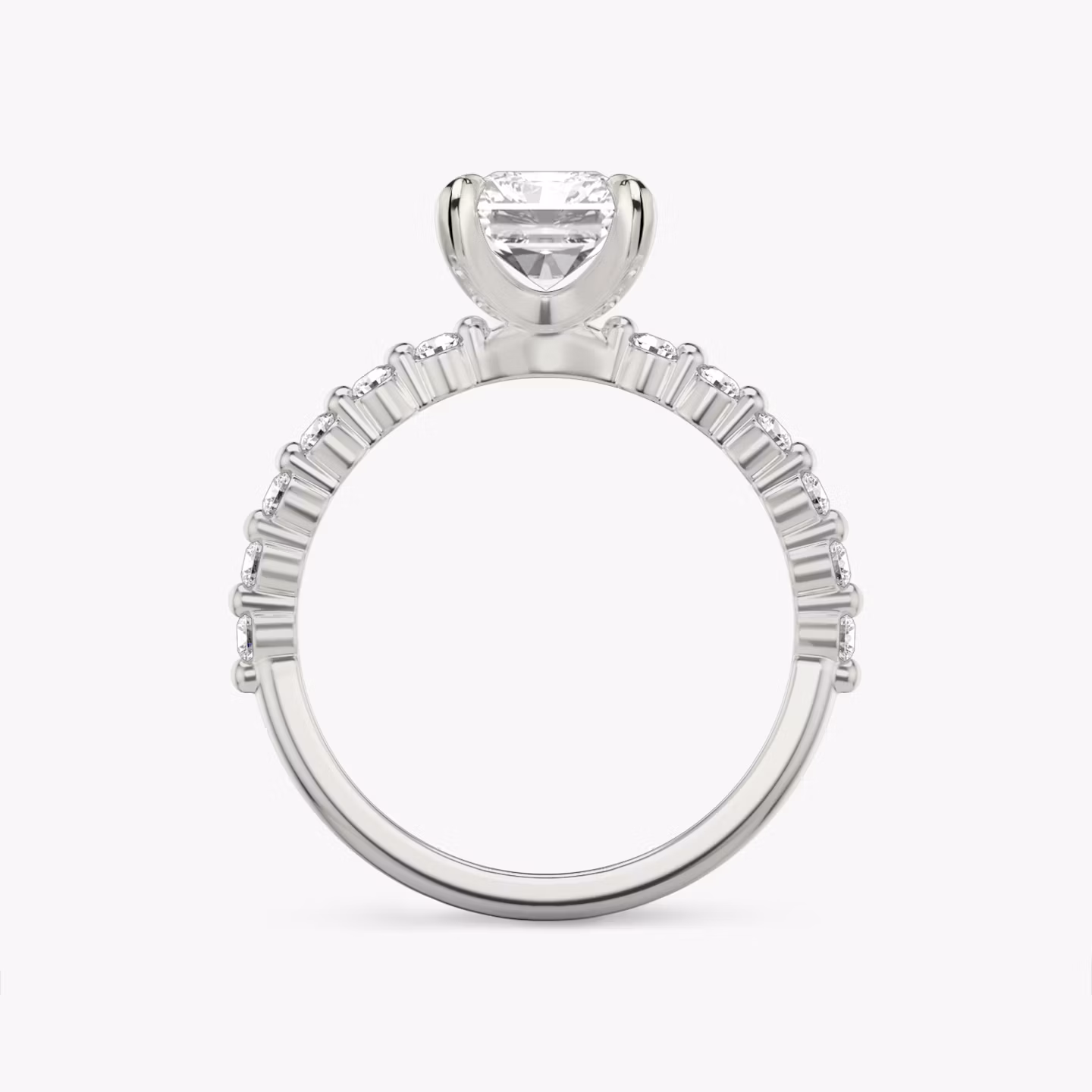The Single Shared Prong | Radiant | Platinum | bandAccent: Plain | bandStoneStyle: original | diamondOrientation: vertical | caratWeight: other