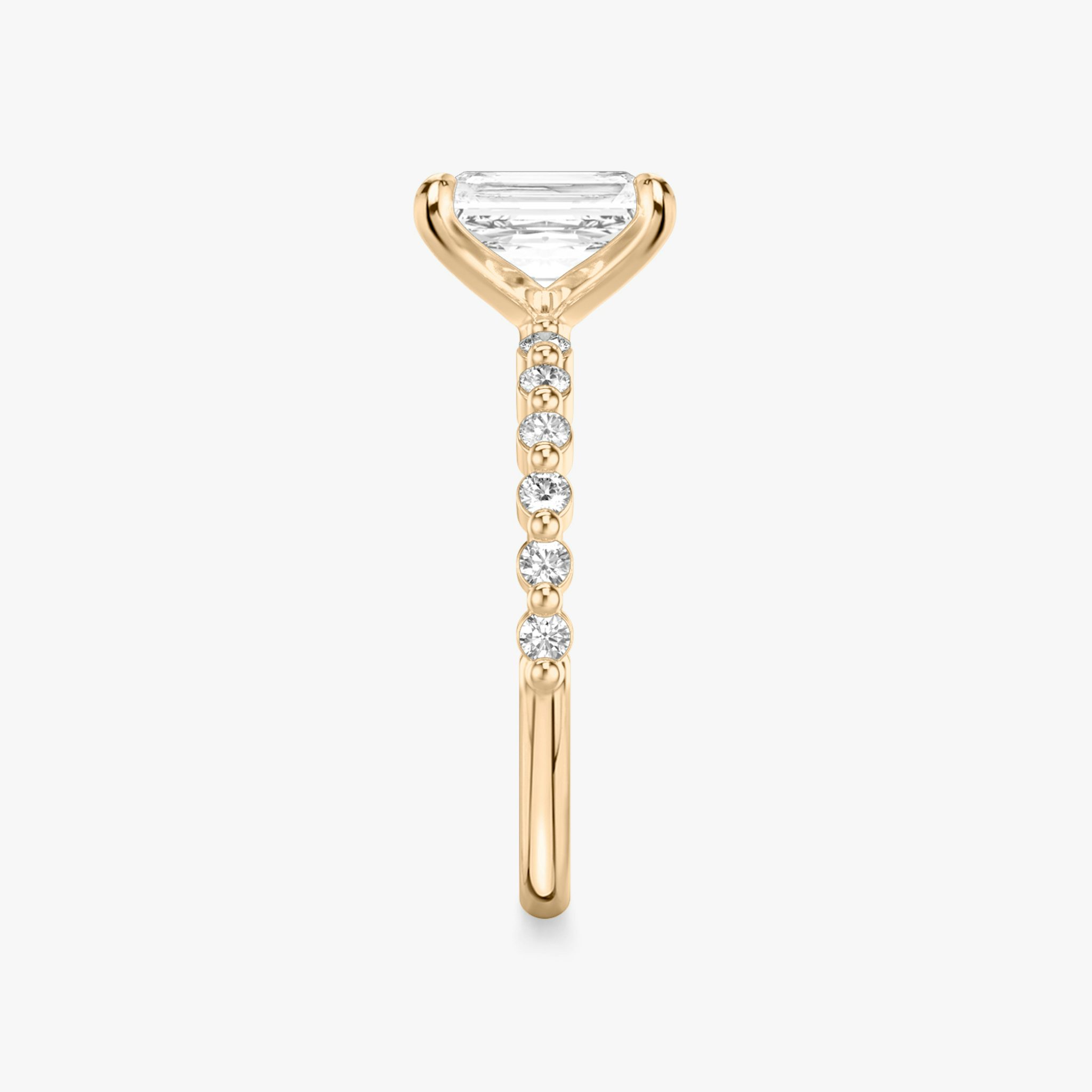 The Single Shared Prong | Radiant | 14k | Rose Gold | bandAccent: Plain | bandStoneStyle: original | diamondOrientation: vertical | caratWeight: other