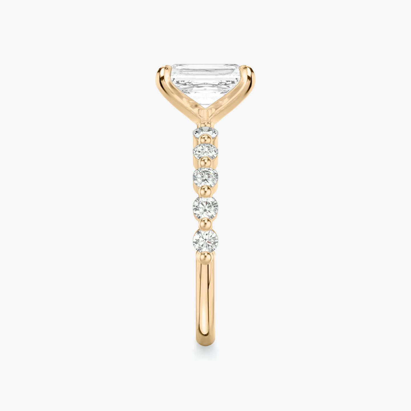 Single Shared Prong | Radiant | 14k | Roségold | bandAccent: Ohne Pavé-Besatz | bandStoneStyle: large | diamondOrientation: vertical | caratWeight: other