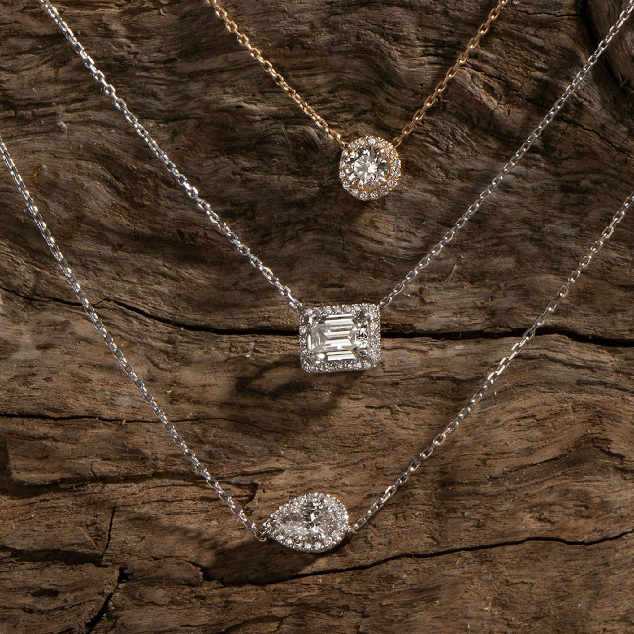 Halo Necklace | Round Brilliant | 14k | Yellow Gold | caratWeight: 0.50ct