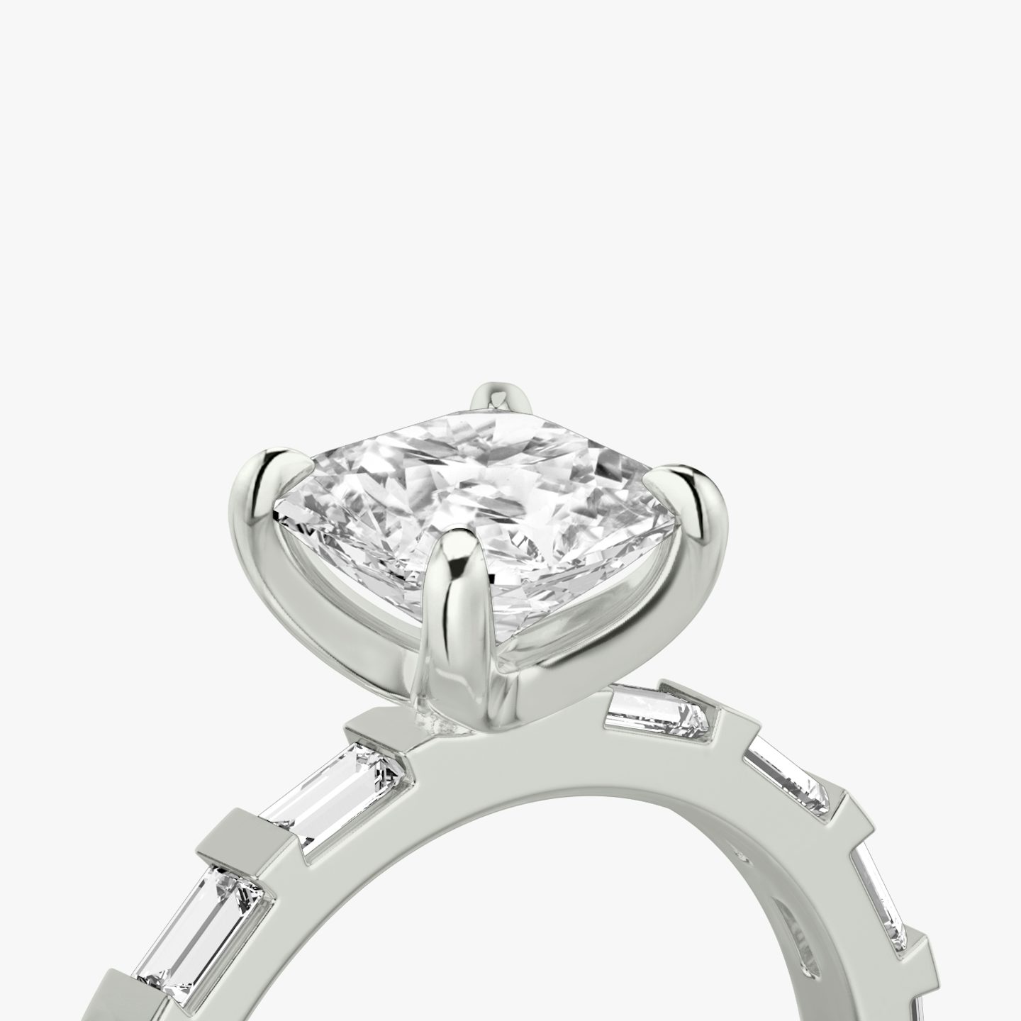 The Baguette Bar | Asscher | Platinum | bandAccent: Pavé | diamondOrientation: vertical | caratWeight: other