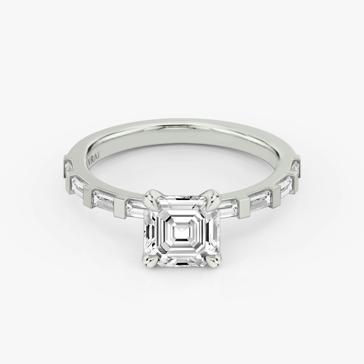 The Baguette Bar | Asscher | Platinum | bandAccent: Pavé | diamondOrientation: vertical | caratWeight: other
